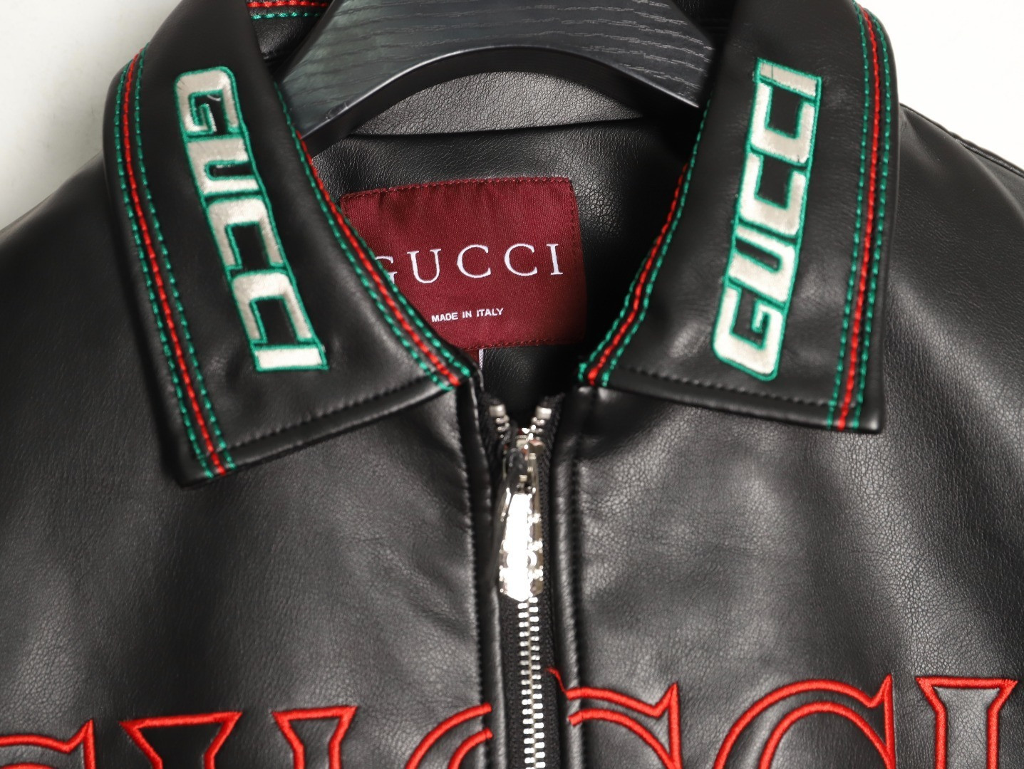 G*u*i leather jacket
