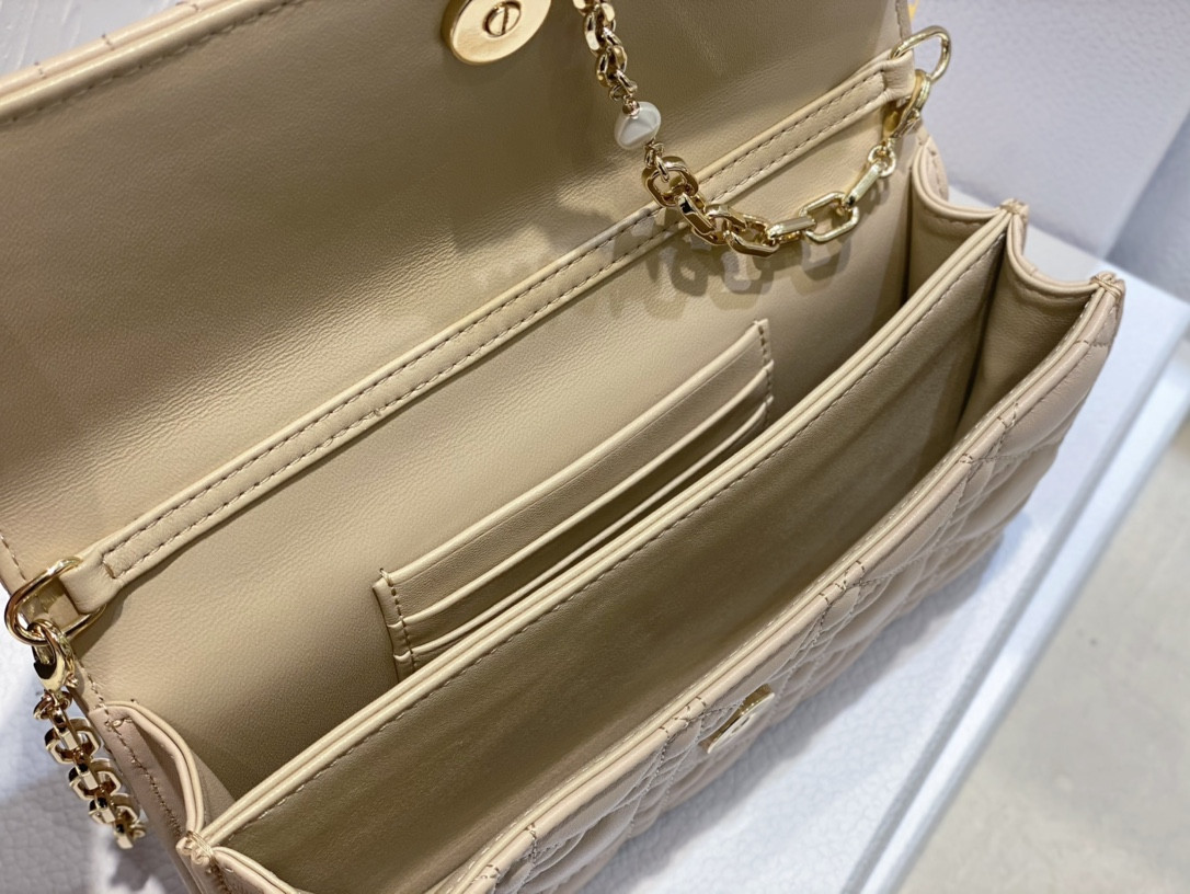 miss D*or mini handbag beige cannage woven pattern lambskin s0980onmj-m116 21 x 11.5 x 4.5 cm