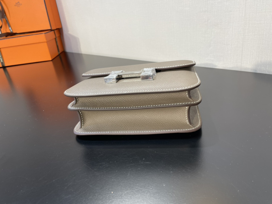 H**mes constance 24 epsom leather silver hardware 9.4"x5.9"x3"