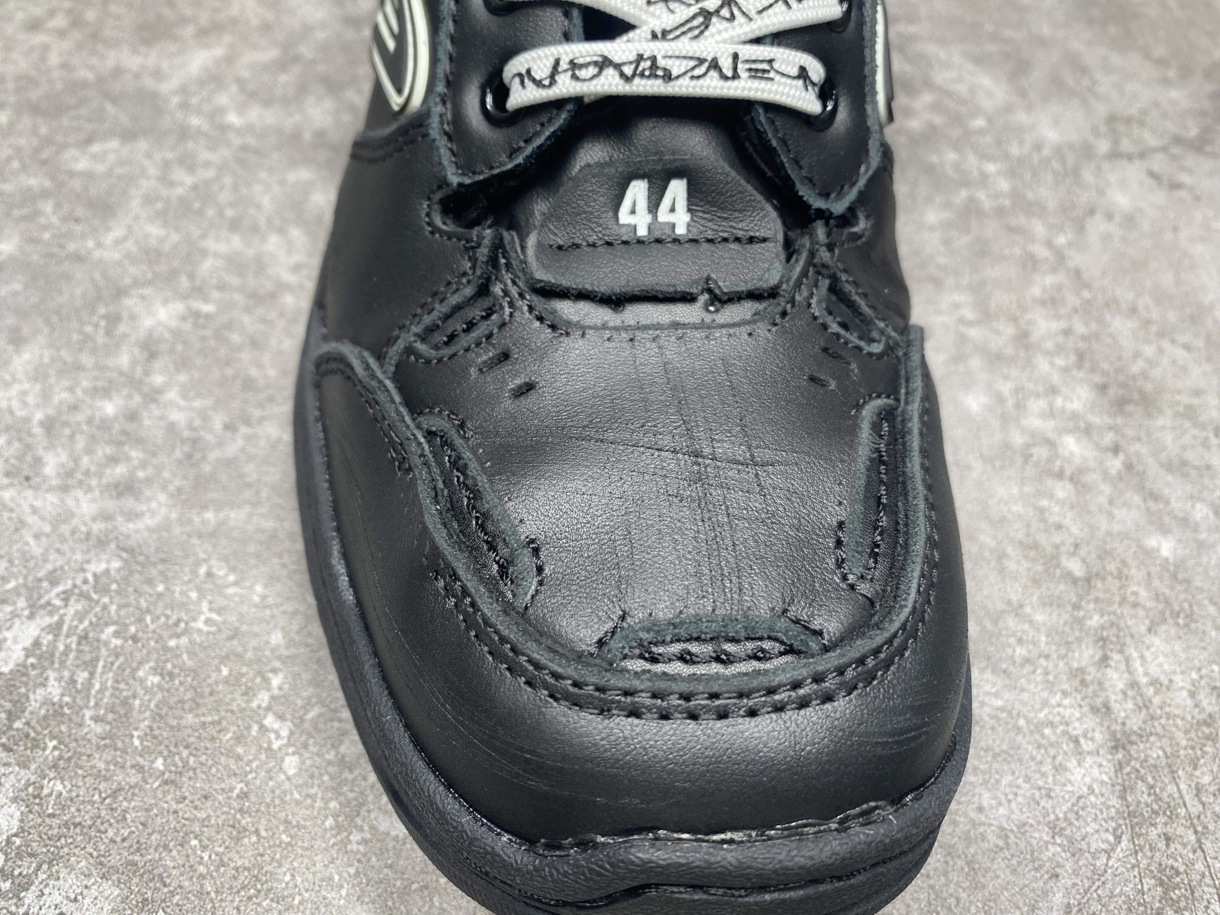 ua Ba*len*cia*ga hamptons worn-out sneaker in black(run one size large)