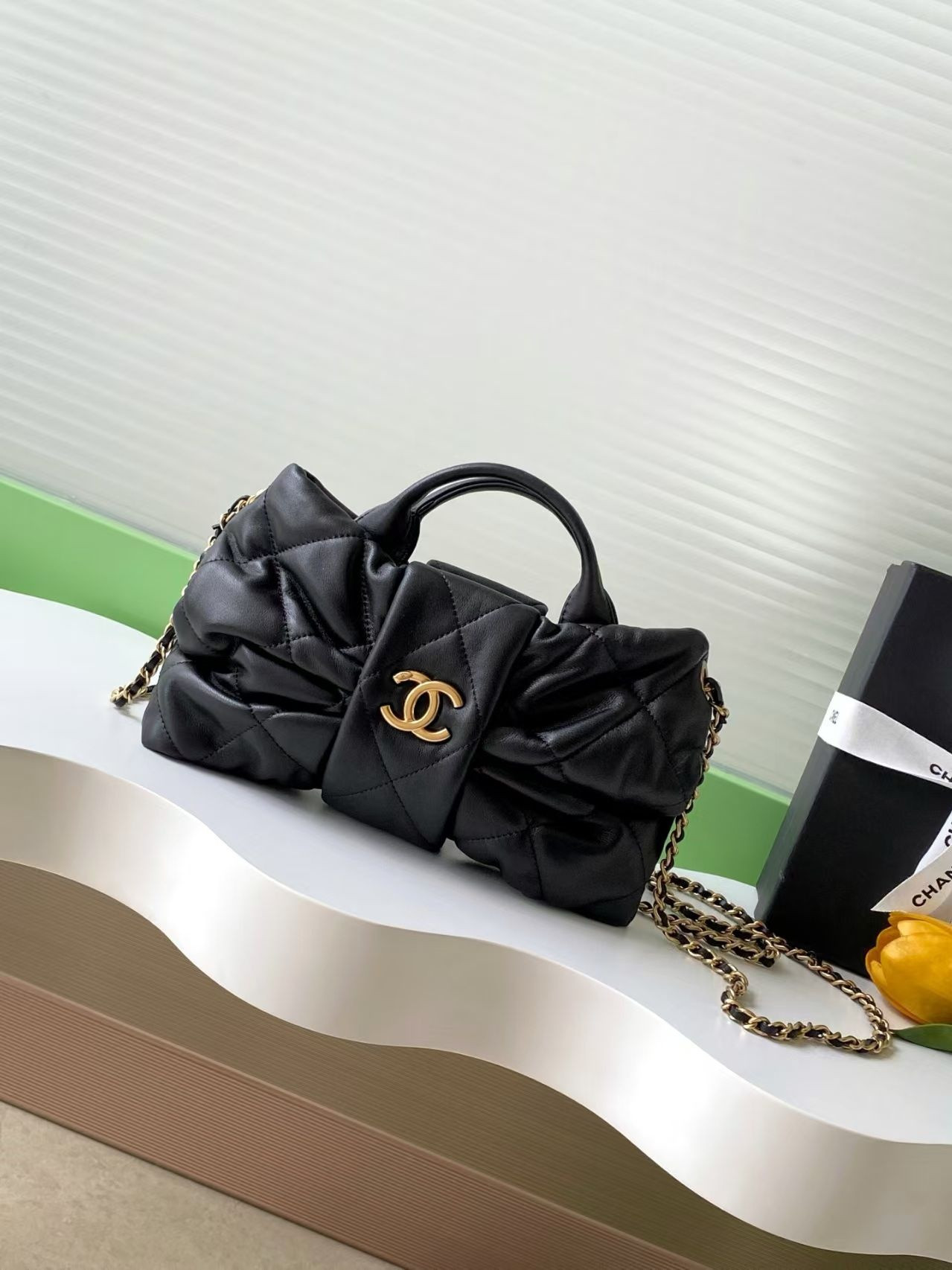 Ch*el mini bow bag 18x26x5cm