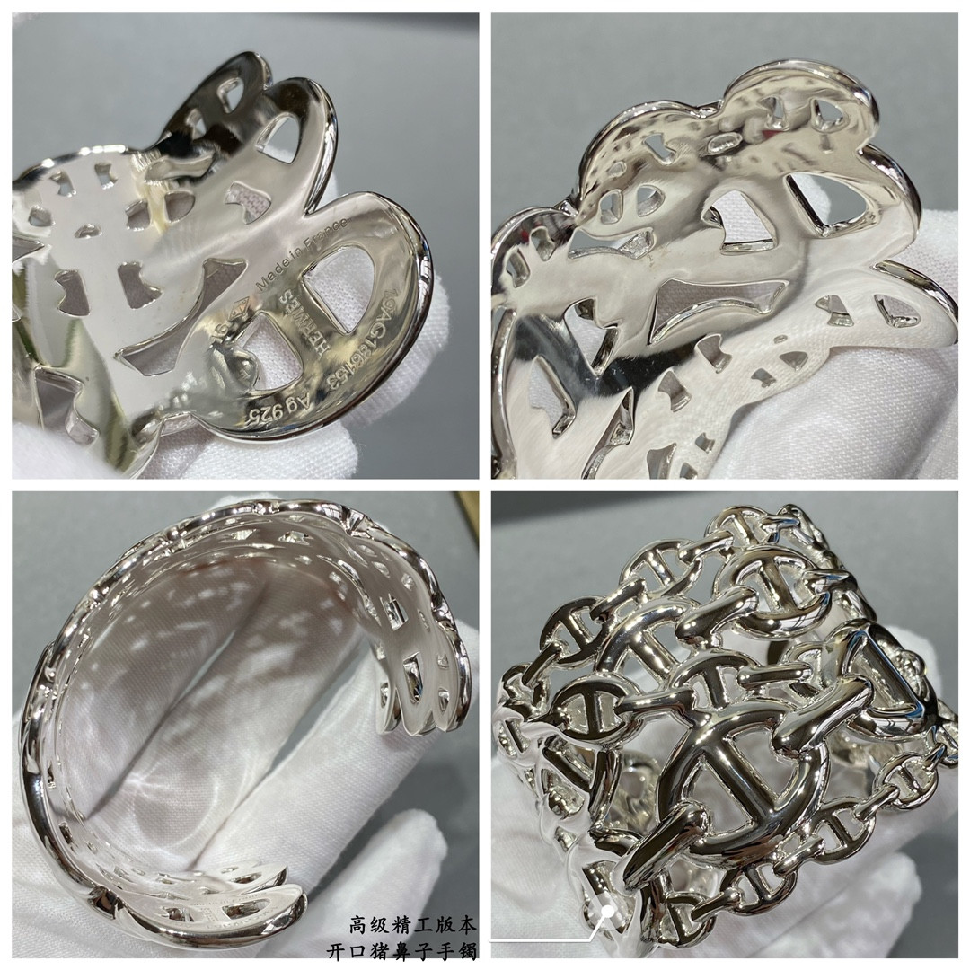 H**mes open pig nose bracelet
