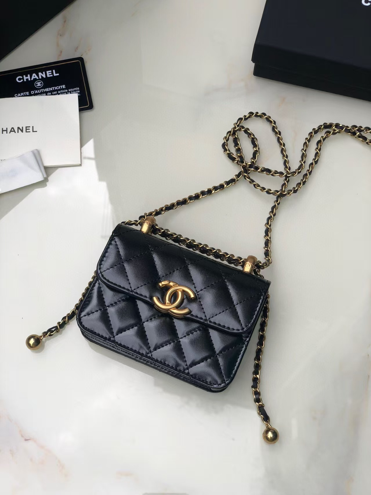 Ch*el mini flap bag 12x9x2cm