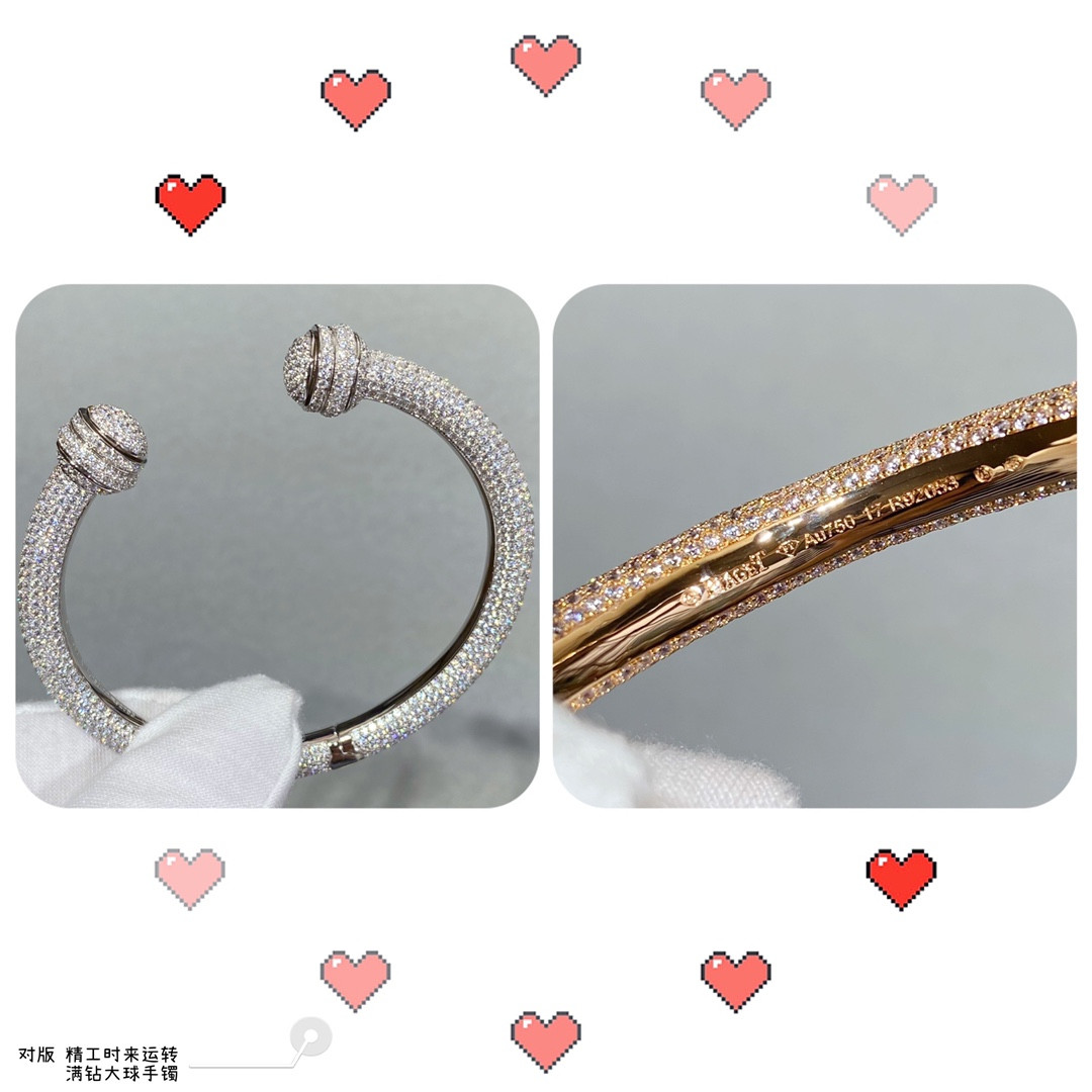 P1aget fully di*m*nd-encrusted large ball bracelet