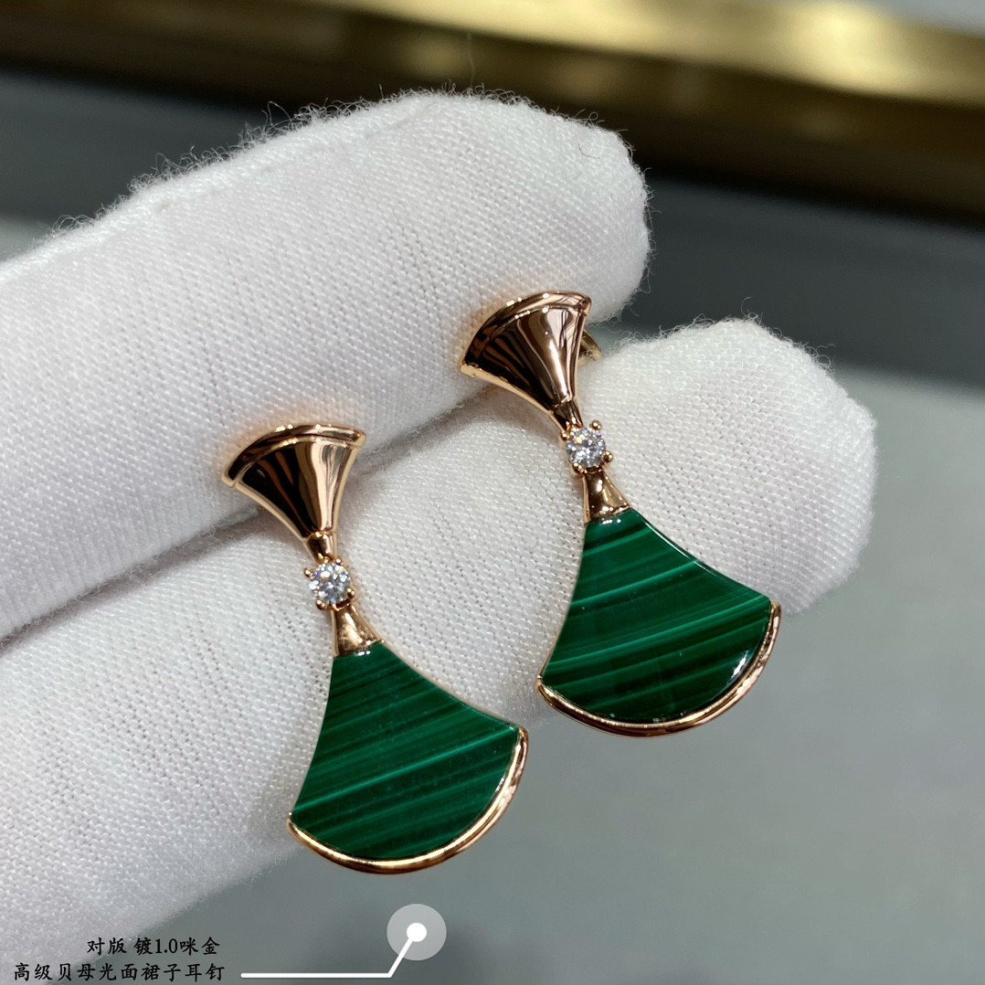B*l*ai glossy scalloped skirt earrings
