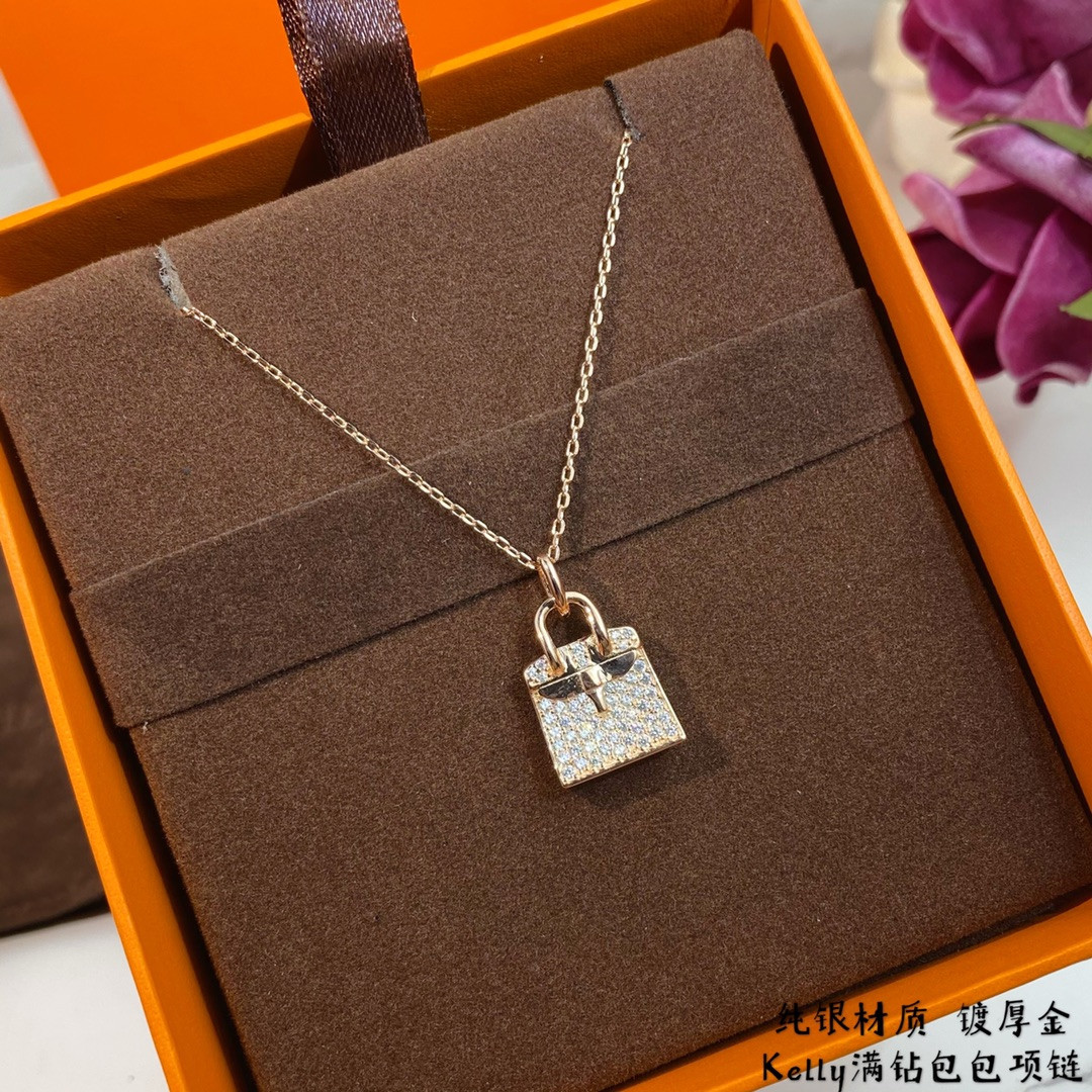 H**mes classic kelly bag necklace