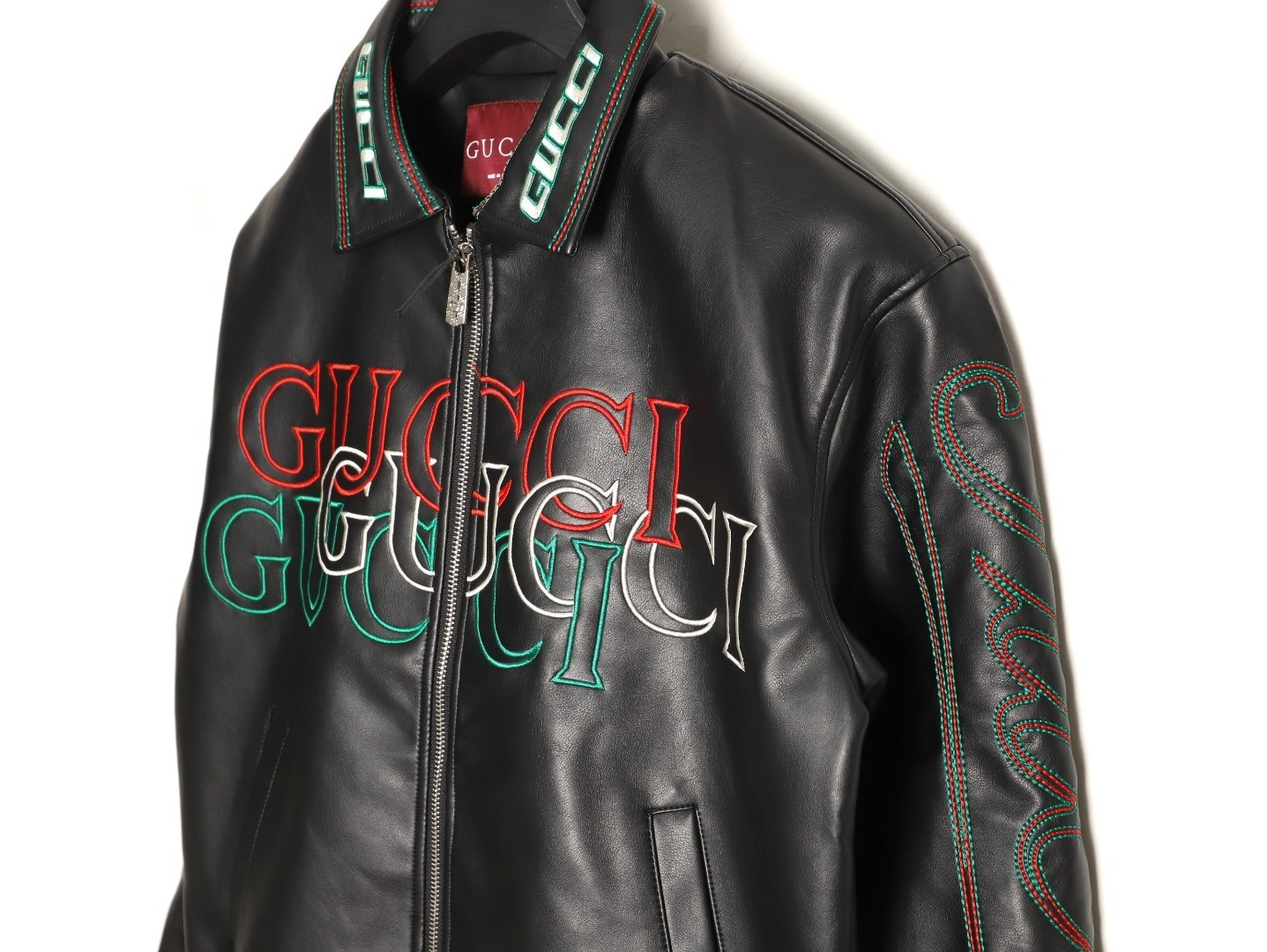 G*u*i leather jacket