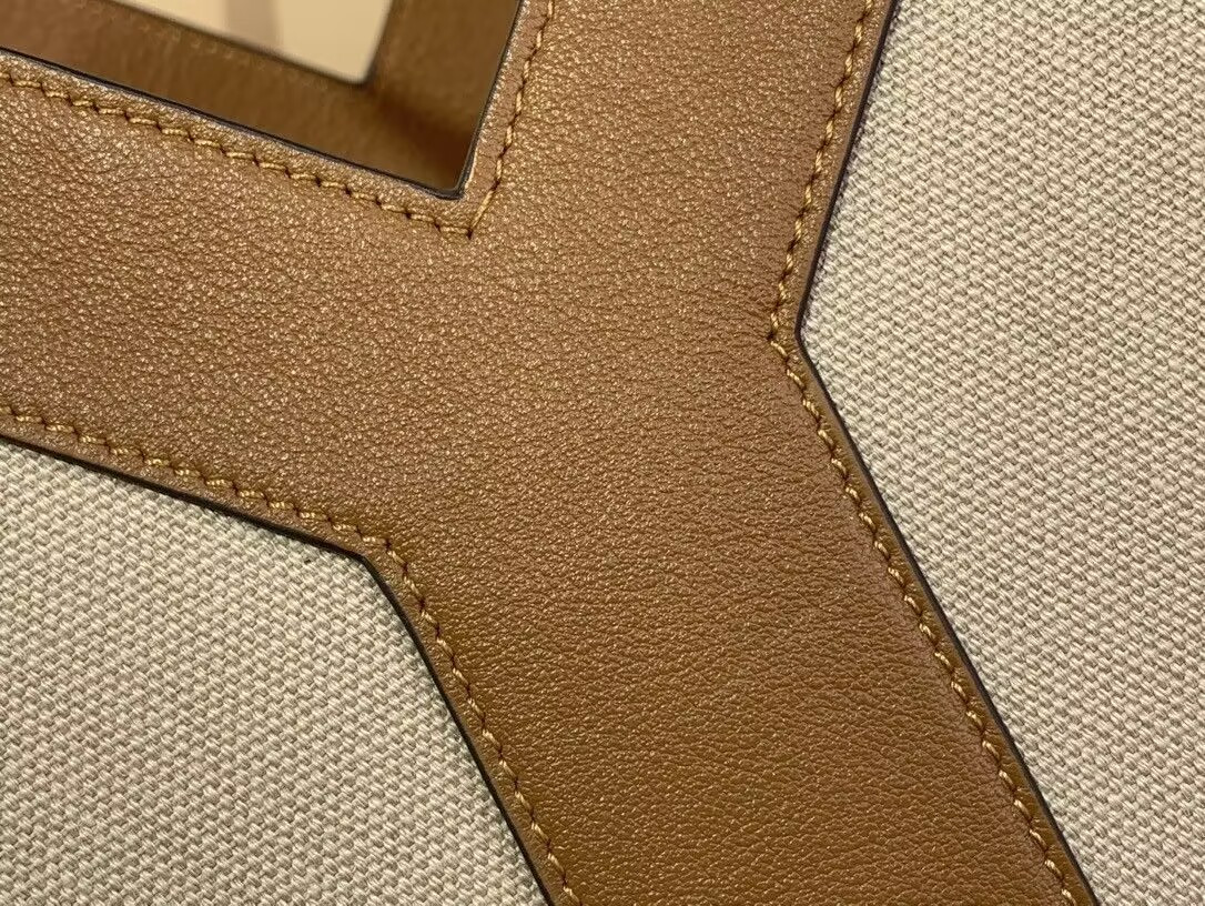 Y*L y tote in canvas and leather 37×32×7cm