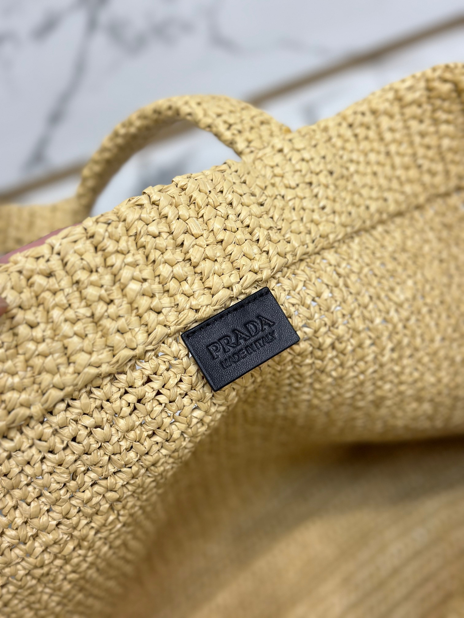 Pra*a crochet tote bag color natural