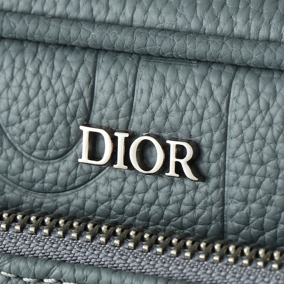 D*or saddle triple pouch deep gray D*or gravity leather and deep gray grained calfskin 23x16x4cm