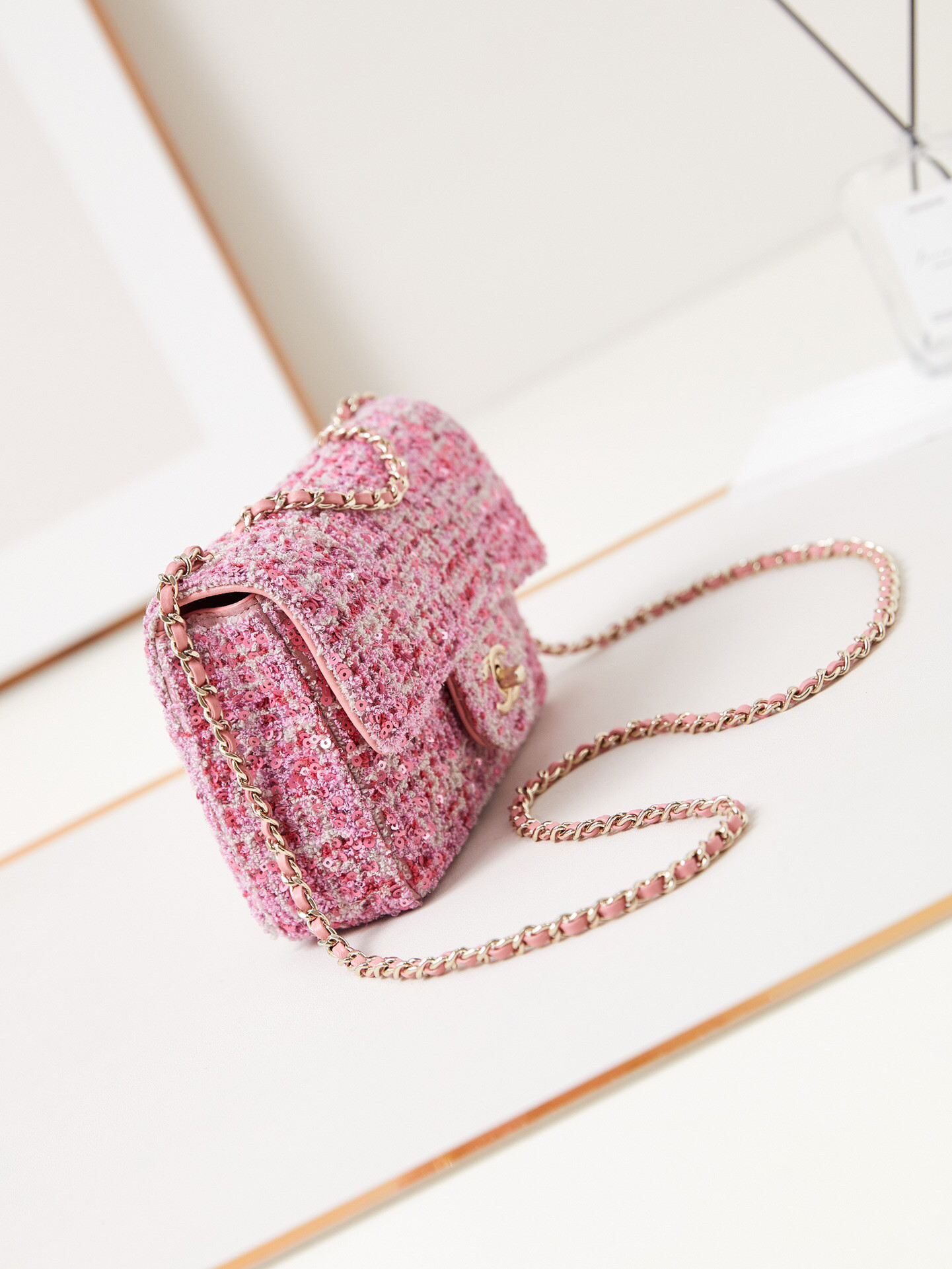 Ch*el mini cf rose gold hardware 20x15x7cm