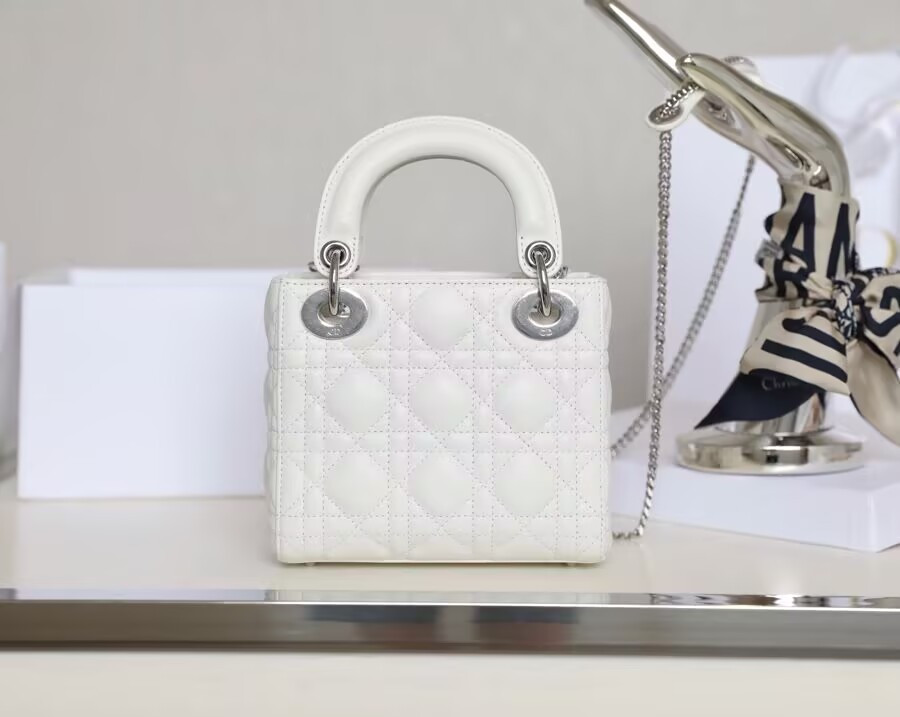 mini lady D*or bag 6.5 x 6 x 3 inches