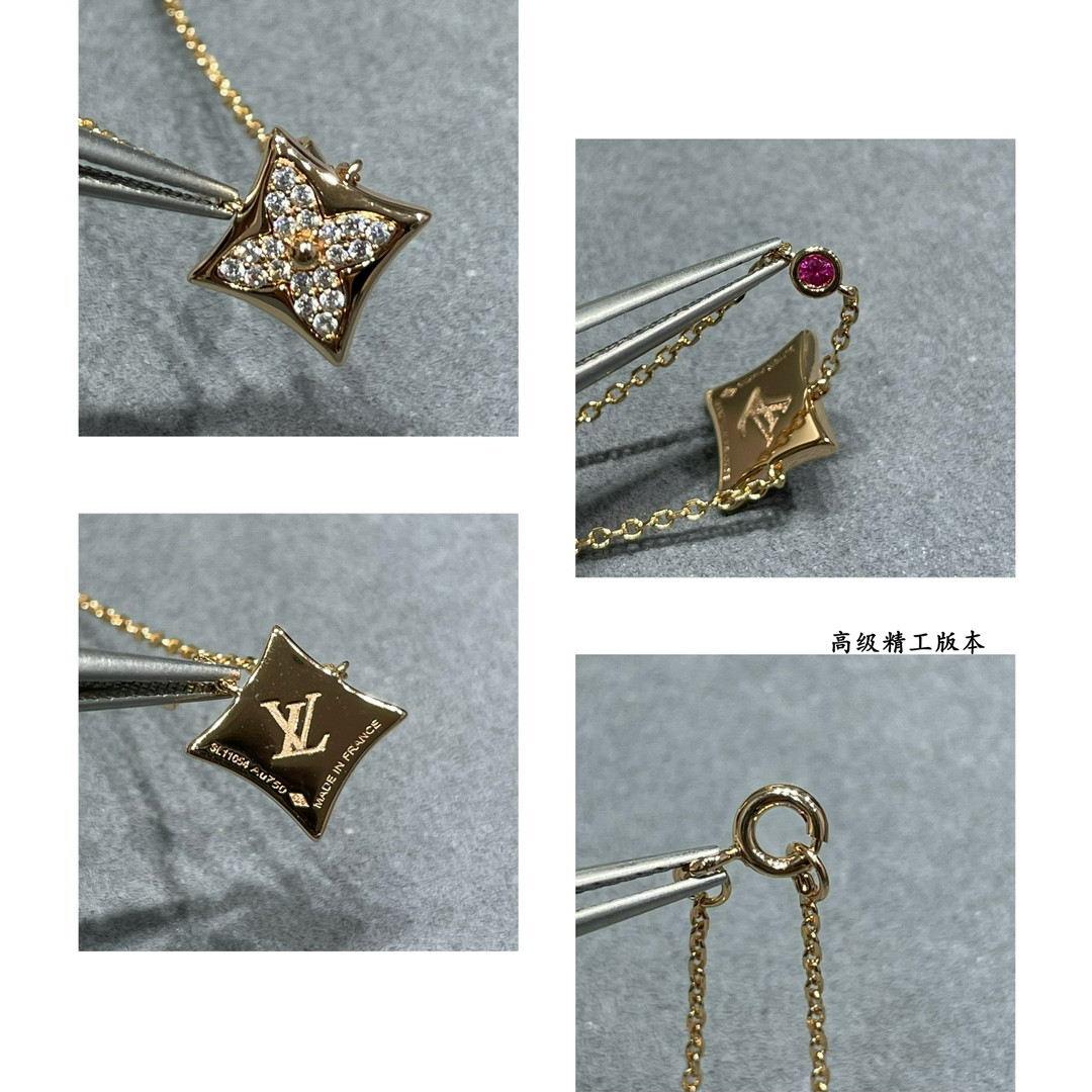 l0*is v*t0n square full Di*m*nd necklace