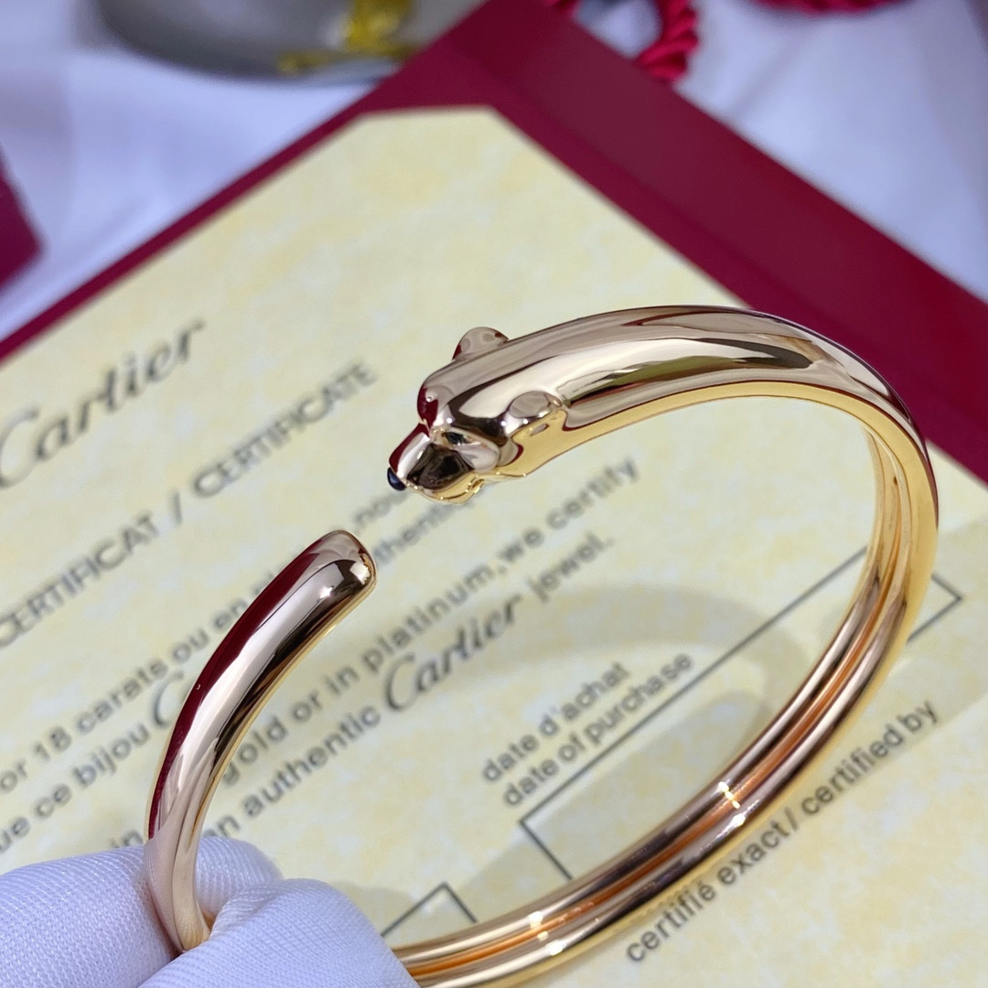 Ca*t*er slim polished leopard bracelet 16-17