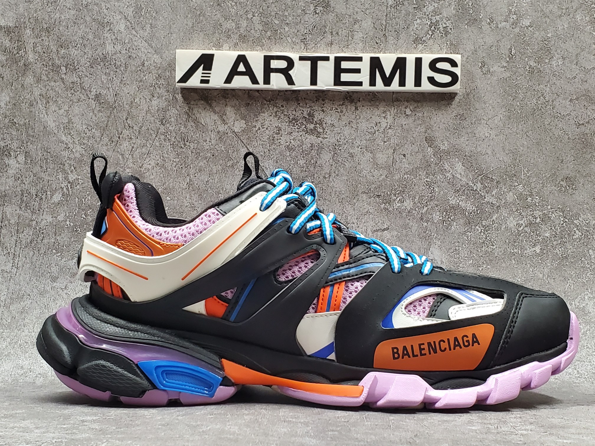 Balenciga Track Trainers Black Orange