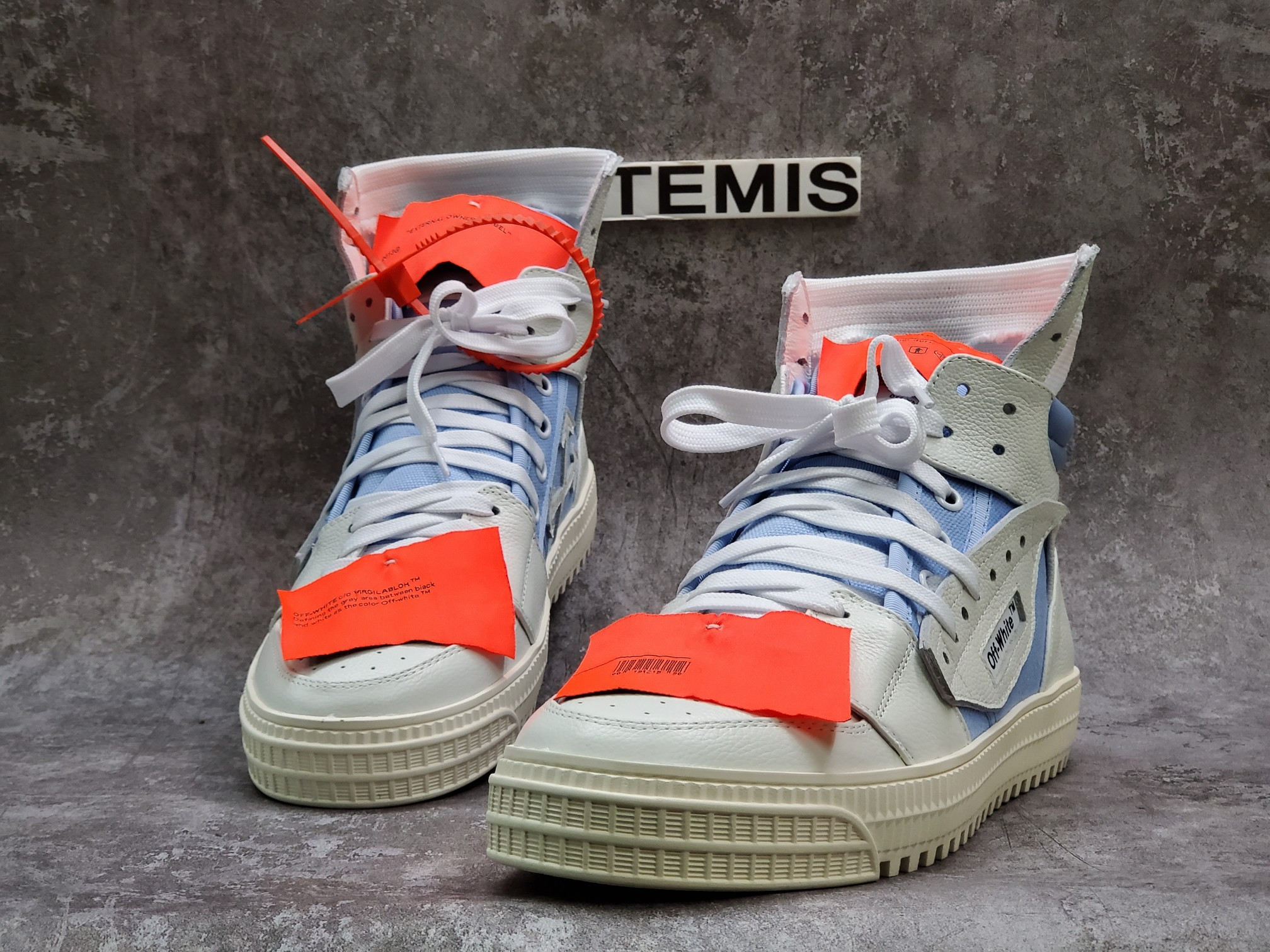Off-White High Top White Blue
