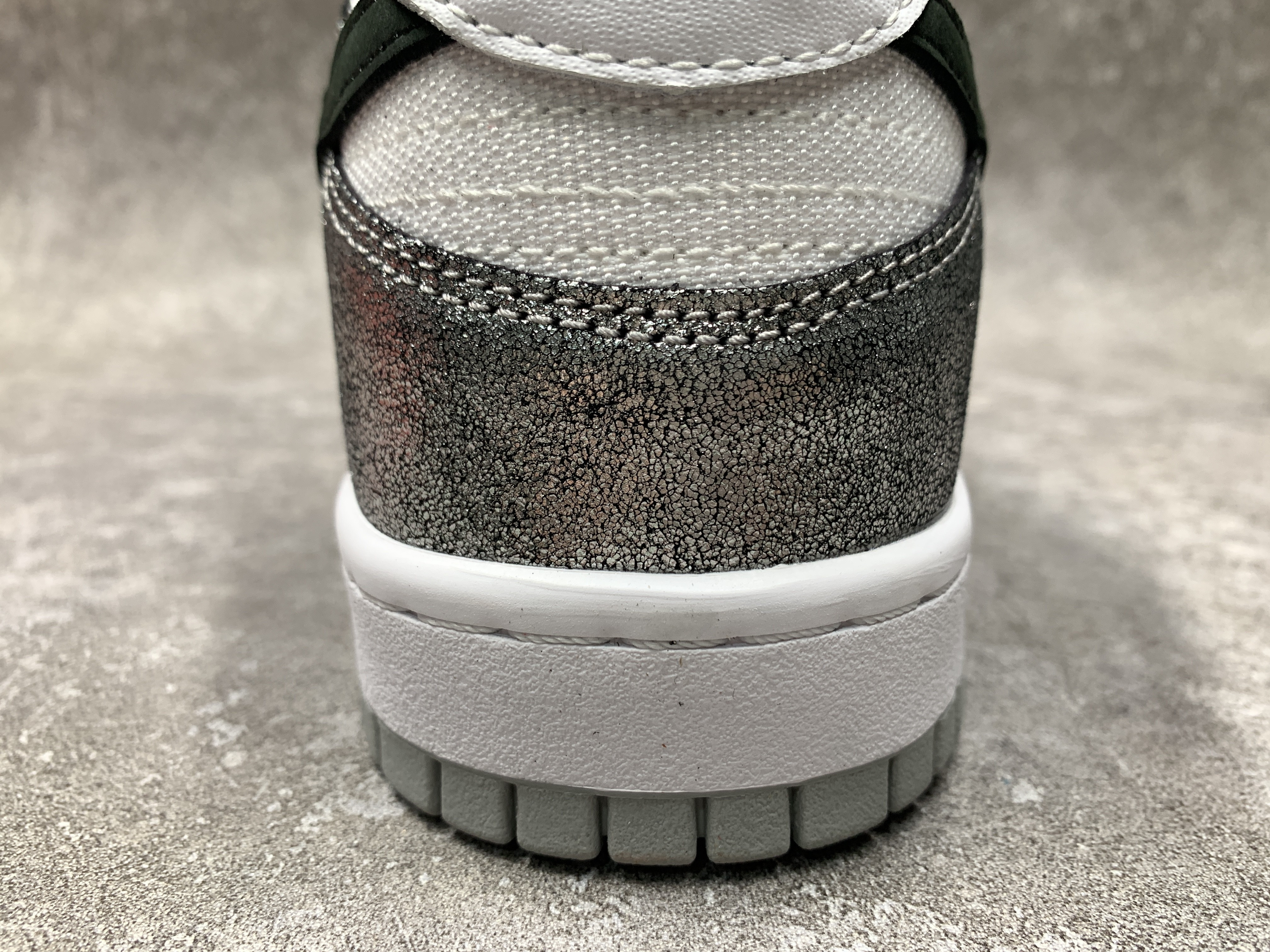 Nike Dunk Low Features Silver Cracked Leather