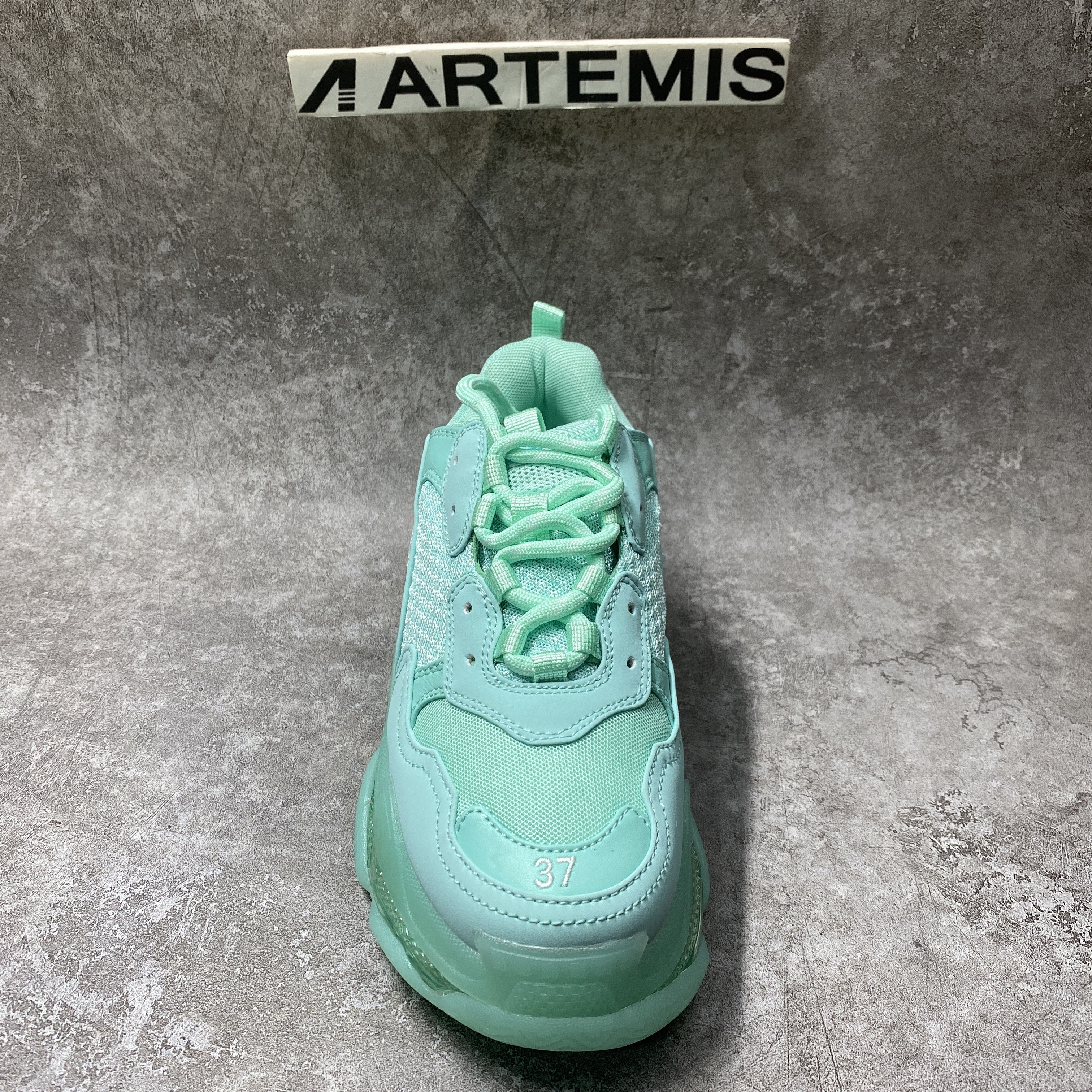 Balenciga Triple S Clear Sole Green