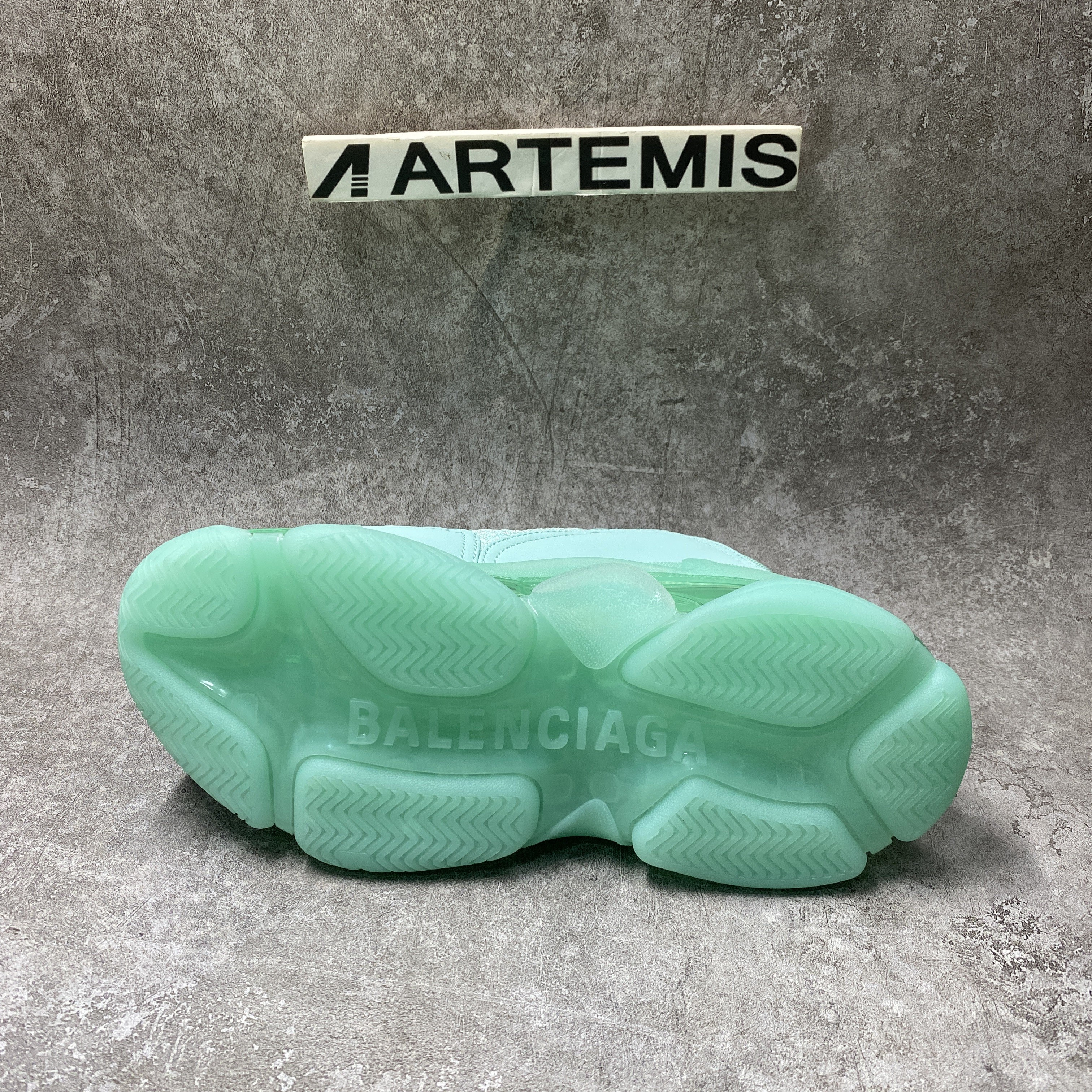 Balenciga Triple S Clear Sole Green