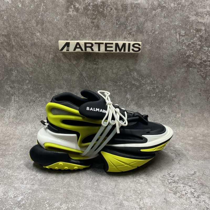Balmain Black & Green Unicorn Sneakers