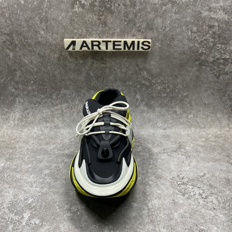 Balmain Black & Green Unicorn Sneakers