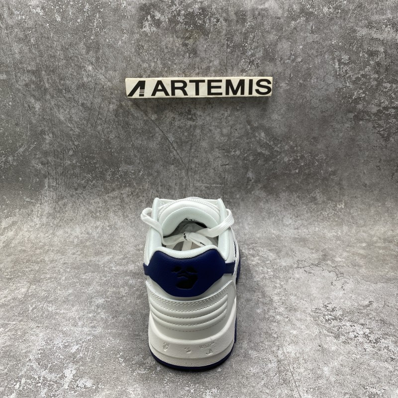 OFF-WHITE Out Of Office OOO Low Tops White White Navy Blue