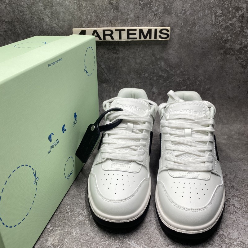 OFF-WHITE Out Of Office OOO 30 MM Low Tops Black White Blue