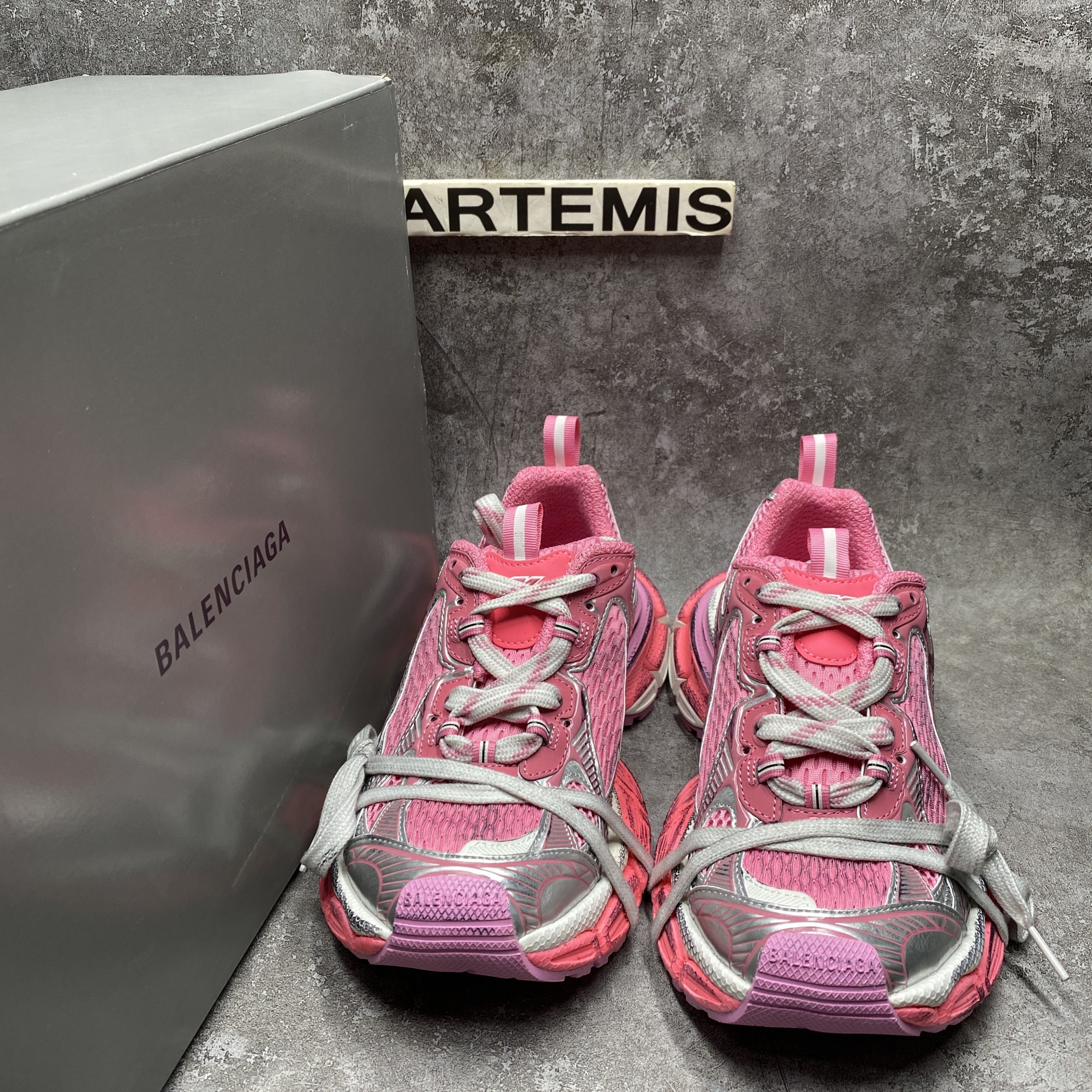 Balenciga 3XL Sneaker Worn Out Pink Silver