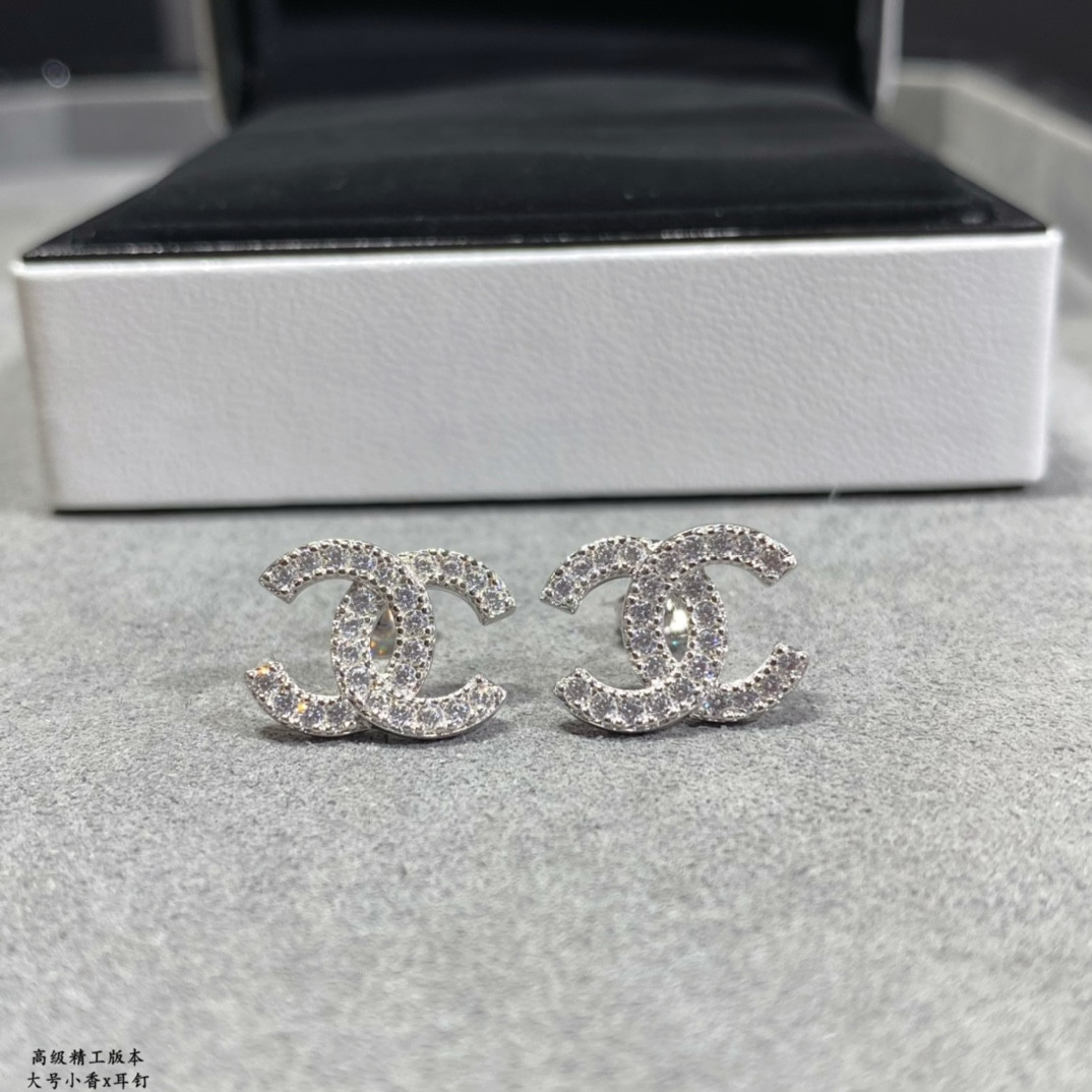 Ch*el large Ch*el earrings 1.2cm
