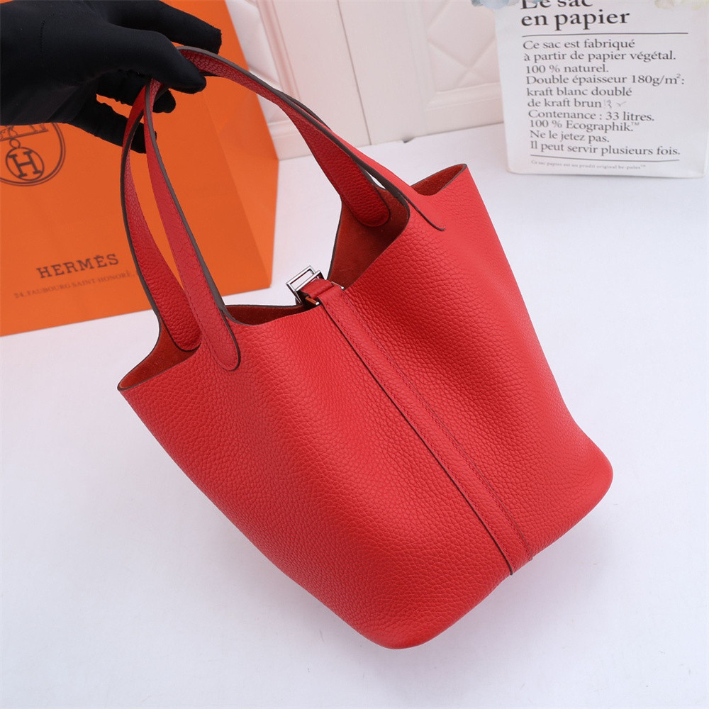 H**mes picotin 18cm bright red without original box