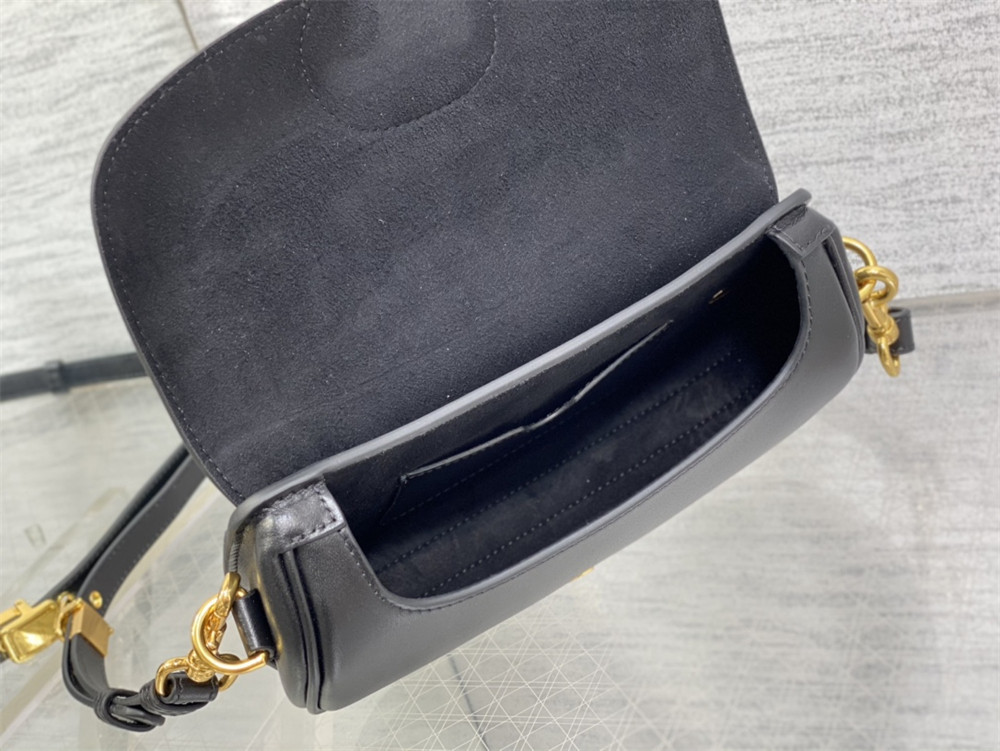 D*or bobby east-west bag latte box calfskin black