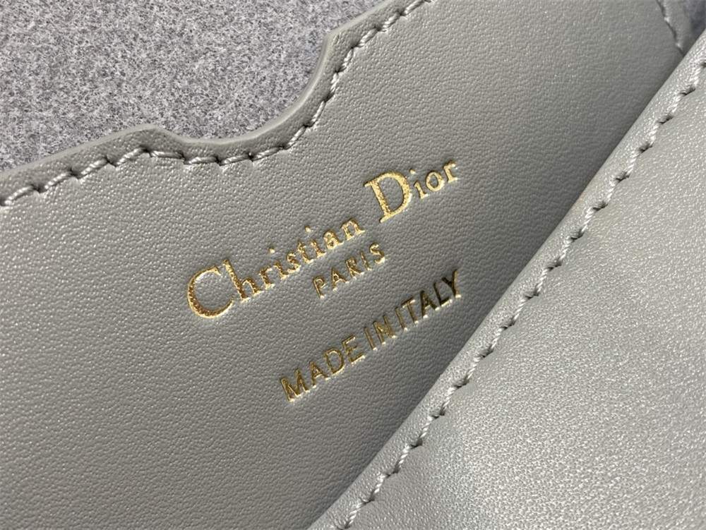 D*or bobby east-west bag latte box calfskin grey