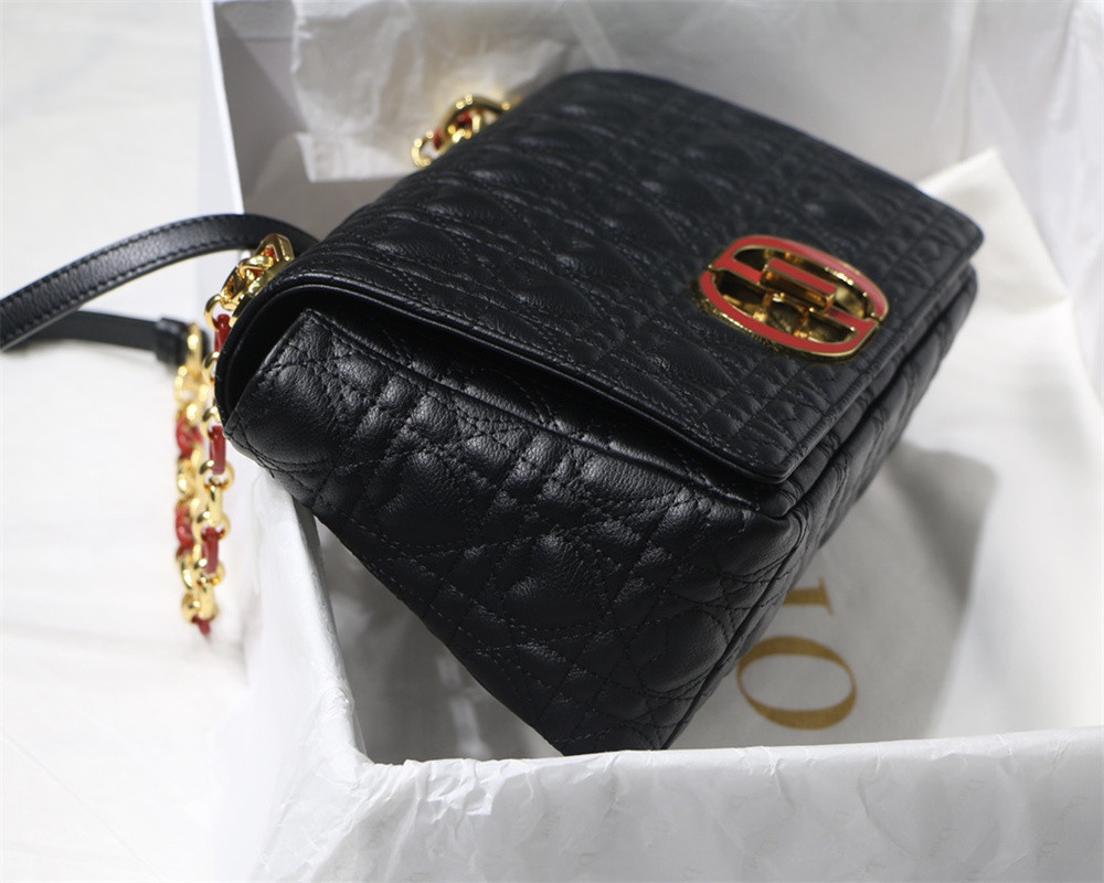 medium D*or caro bag amour black 25.5 x 15.5 x 8 cm