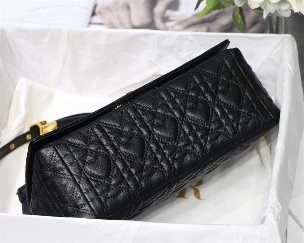 medium D*or caro bag amour black 25.5 x 15.5 x 8 cm