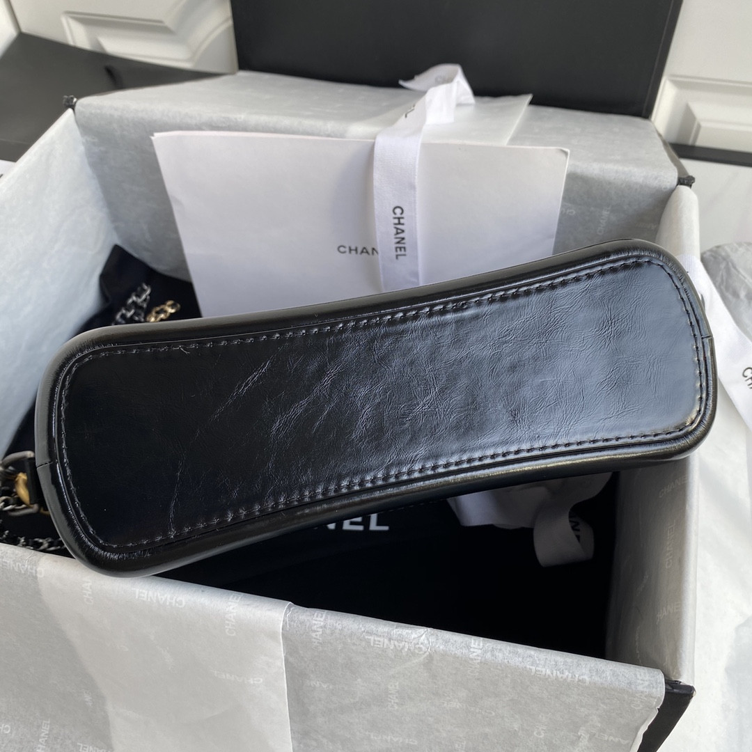 Ch*el  gabrielle small black with shoulder strap letters 20 x 15 x 8cm