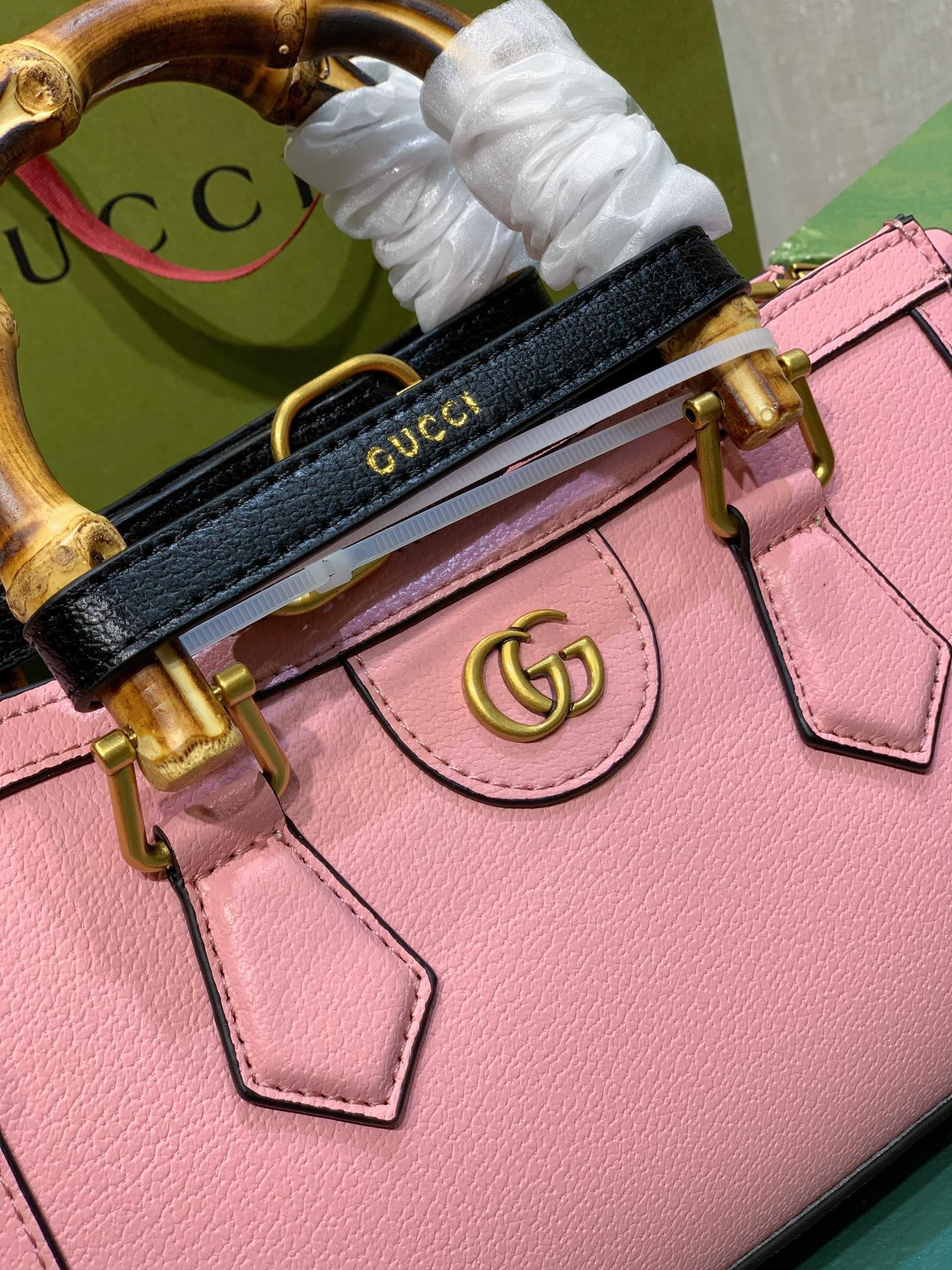 G*u*i diana small shoulder bag pink 25w x 16h x 9d cm