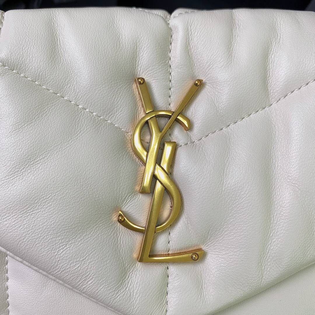 Y*L puffer small in nappa leather white 11.4 x 6.6 x 4.3 inches