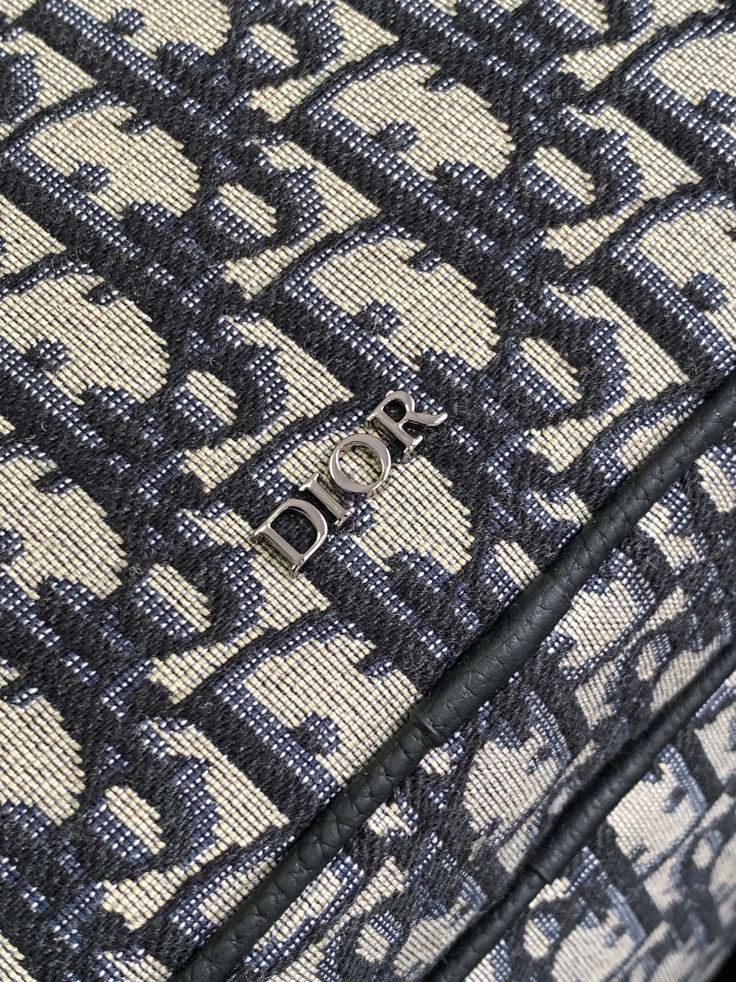 D*or safari backpack beige and black D*or oblique jacquard 11 x 16 x 5.5 inches