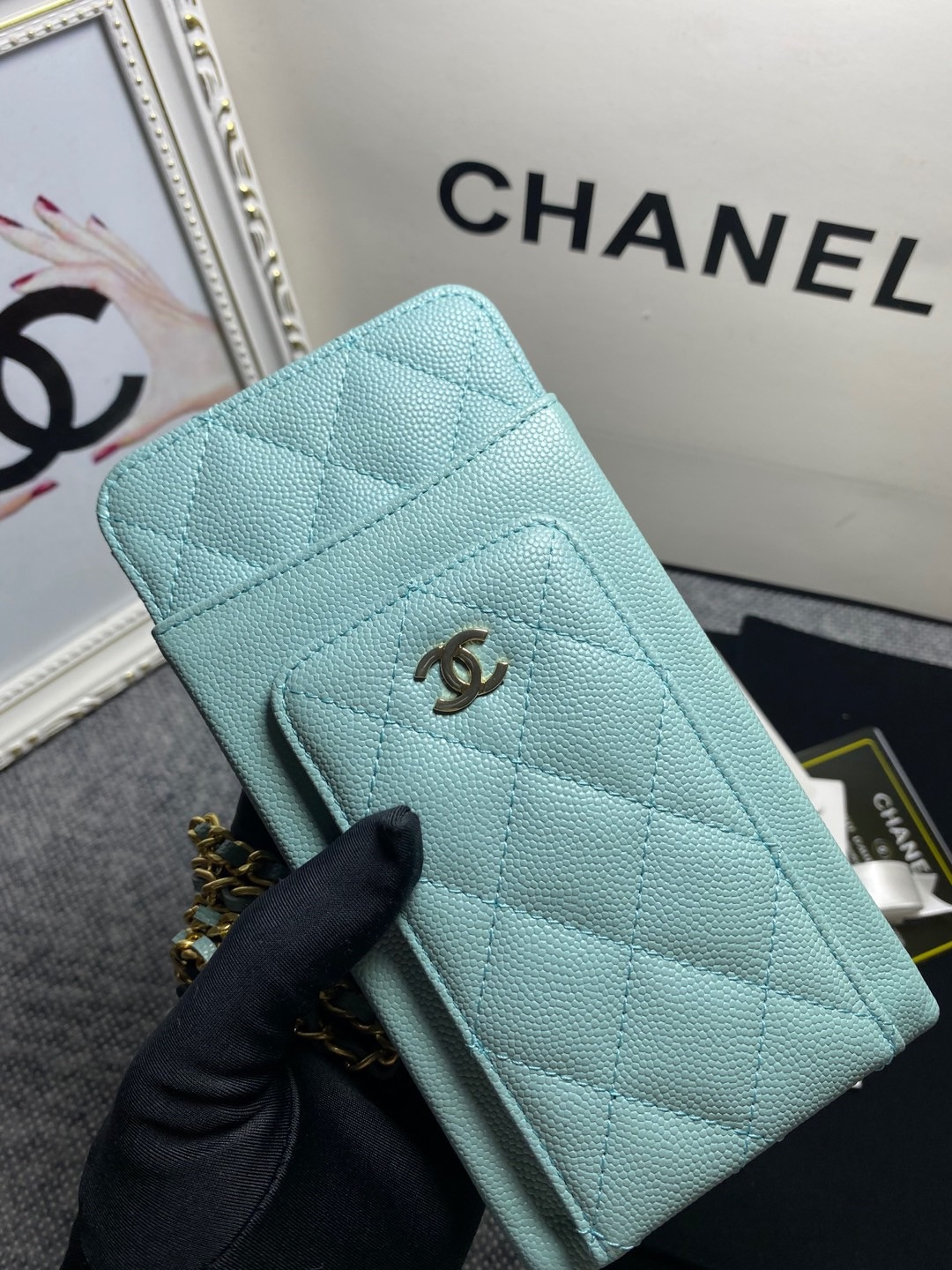 Ch*el long zipped wallet 19-11cm