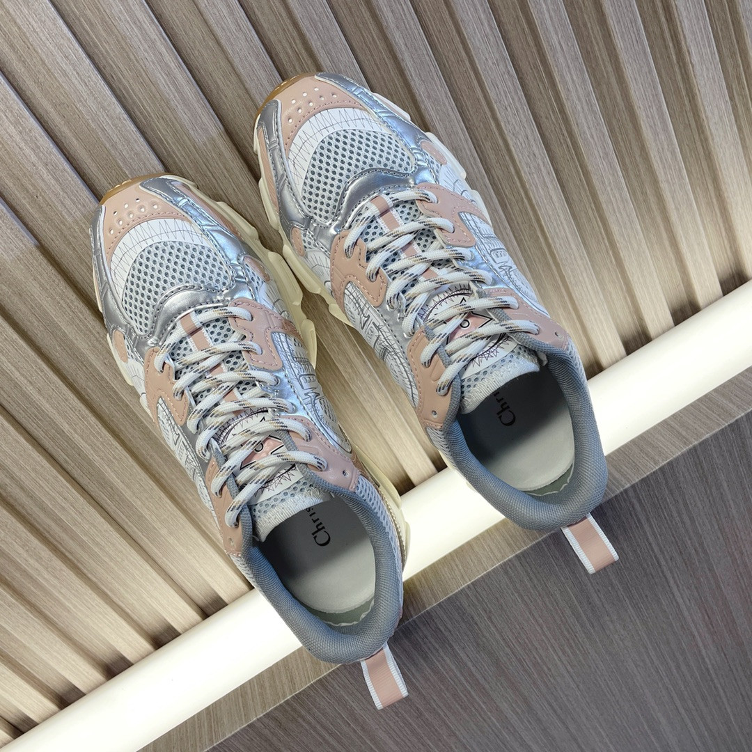 ua D*or chrono sneaker white mesh with nude and silver-tone
