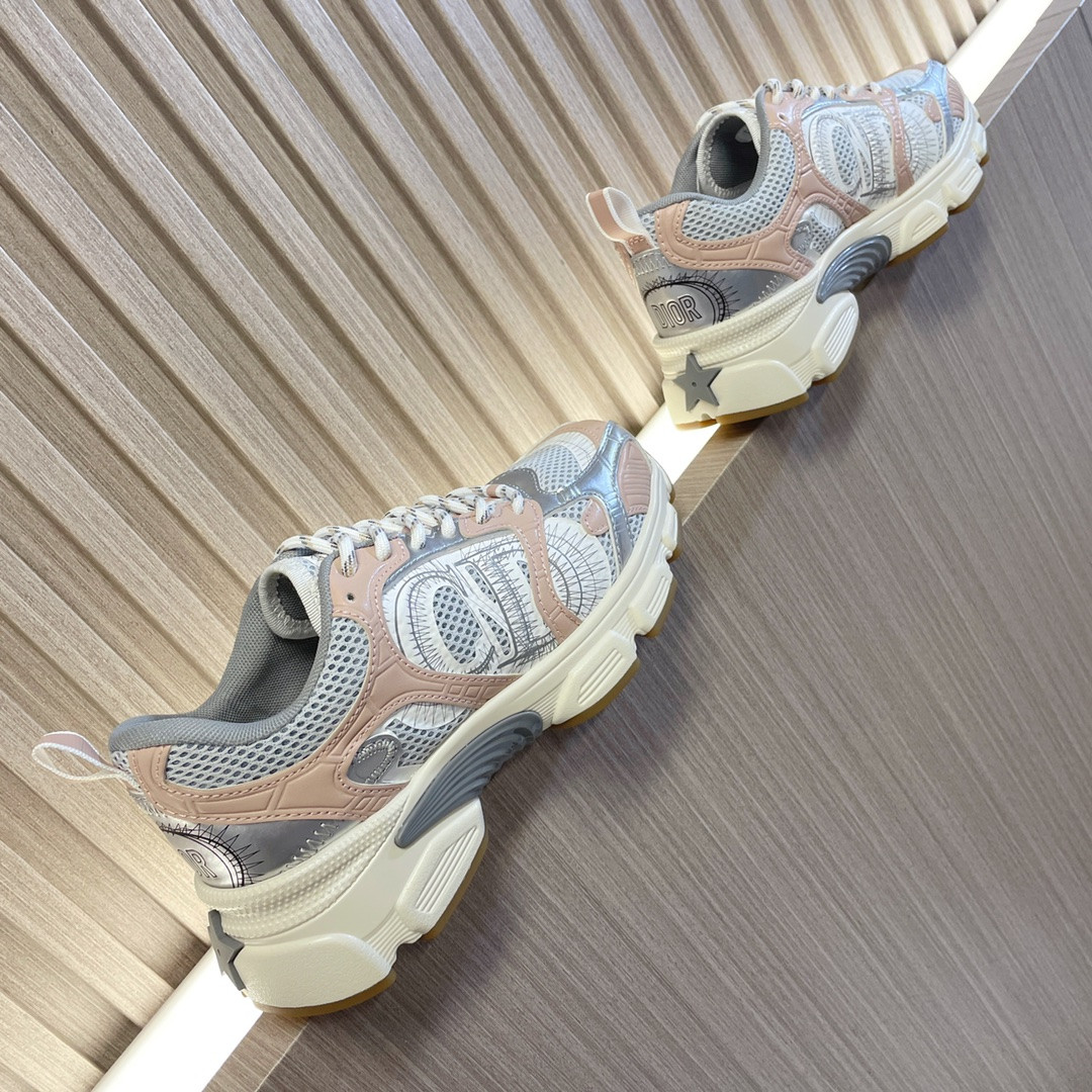 ua D*or chrono sneaker white mesh with nude and silver-tone