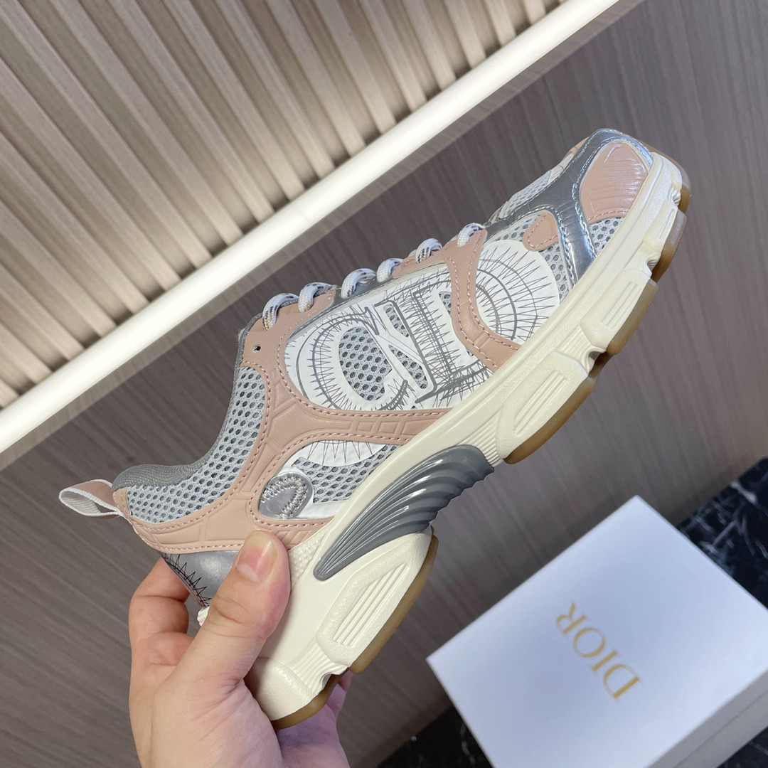 ua D*or chrono sneaker white mesh with nude and silver-tone