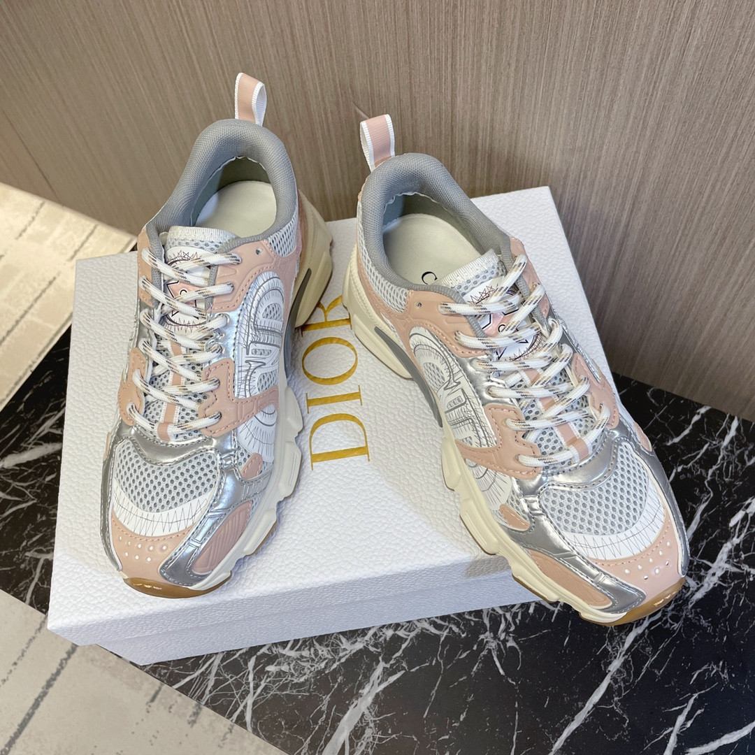 ua D*or chrono sneaker white mesh with nude and silver-tone