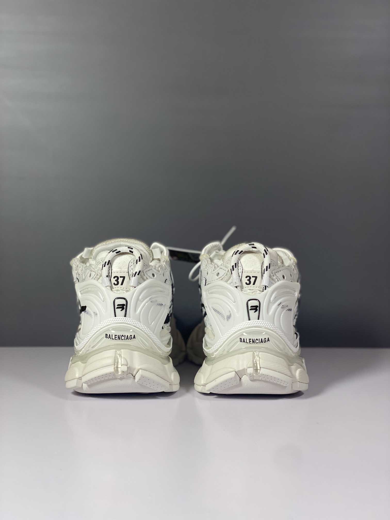 balenciga runner Gr*ffiti sneaker in white