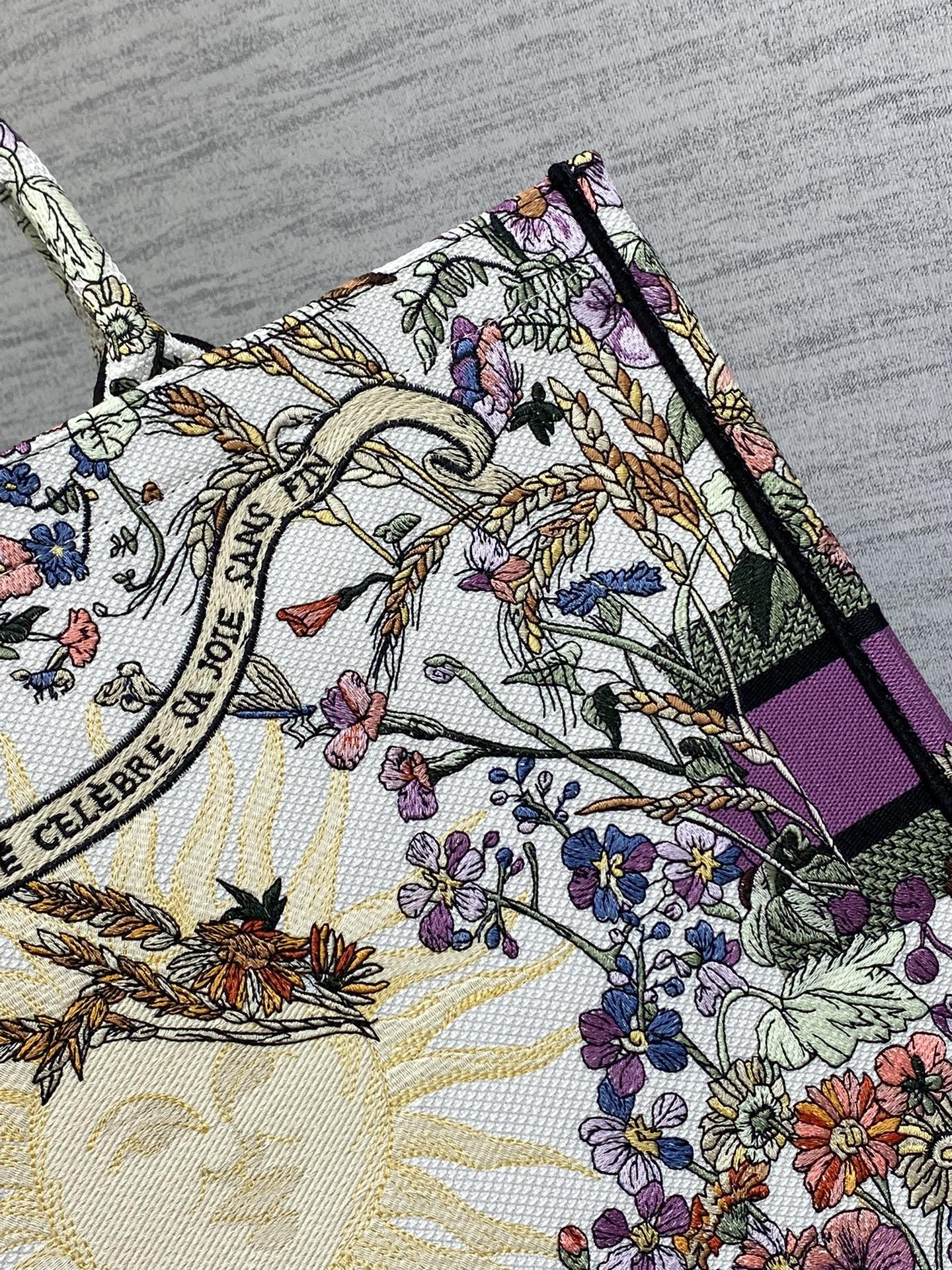 D*or book tote ecru multicolor 42x18x35cm