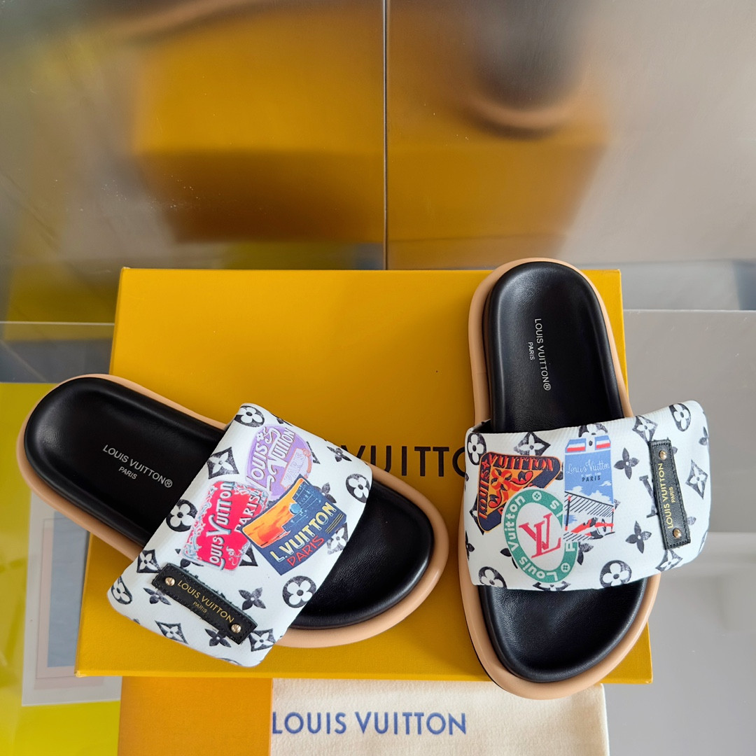 LV Pool Pillow Flat Comfort Mule