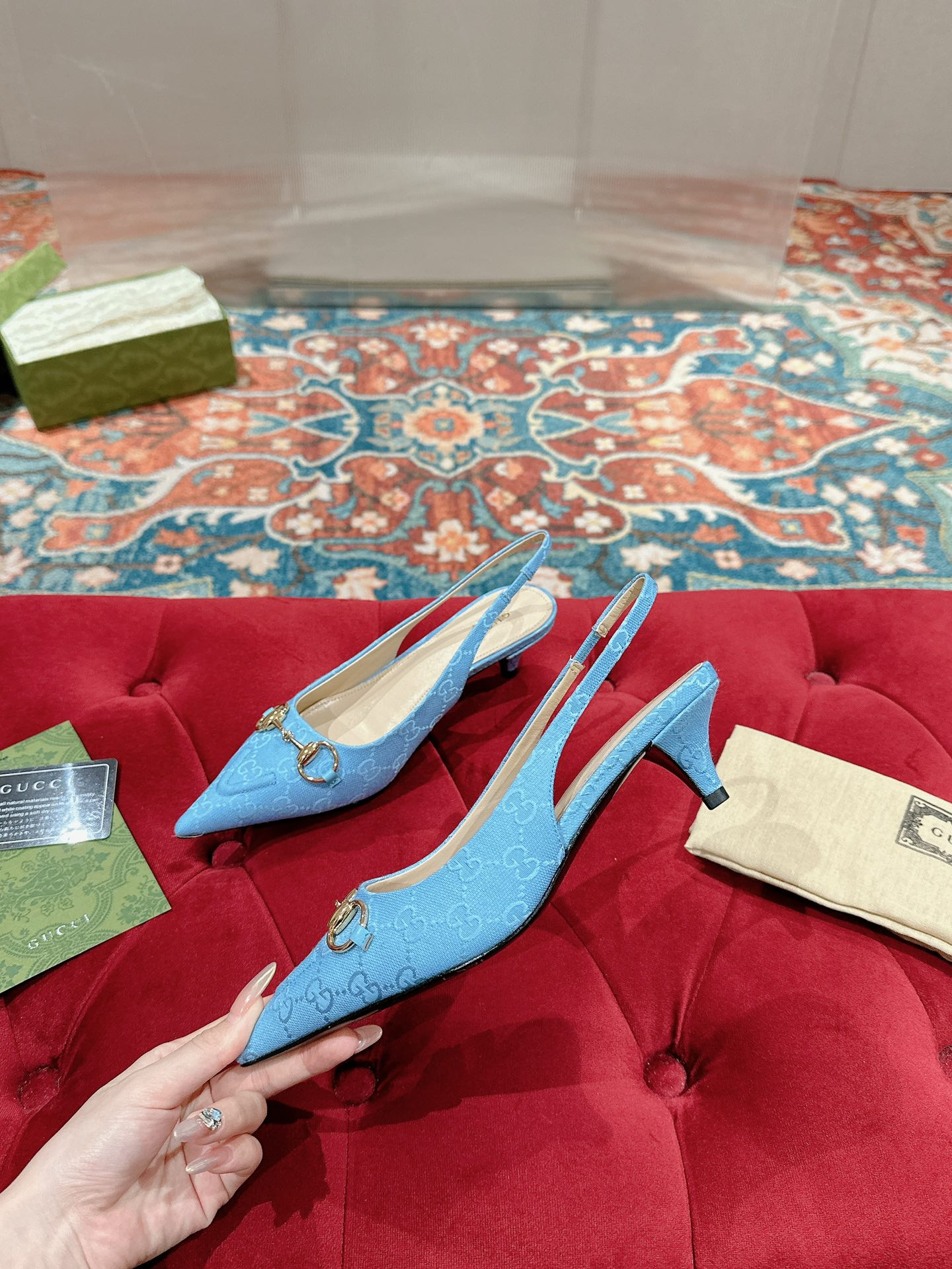 ua G*u*i horsebit slingback pump low heel