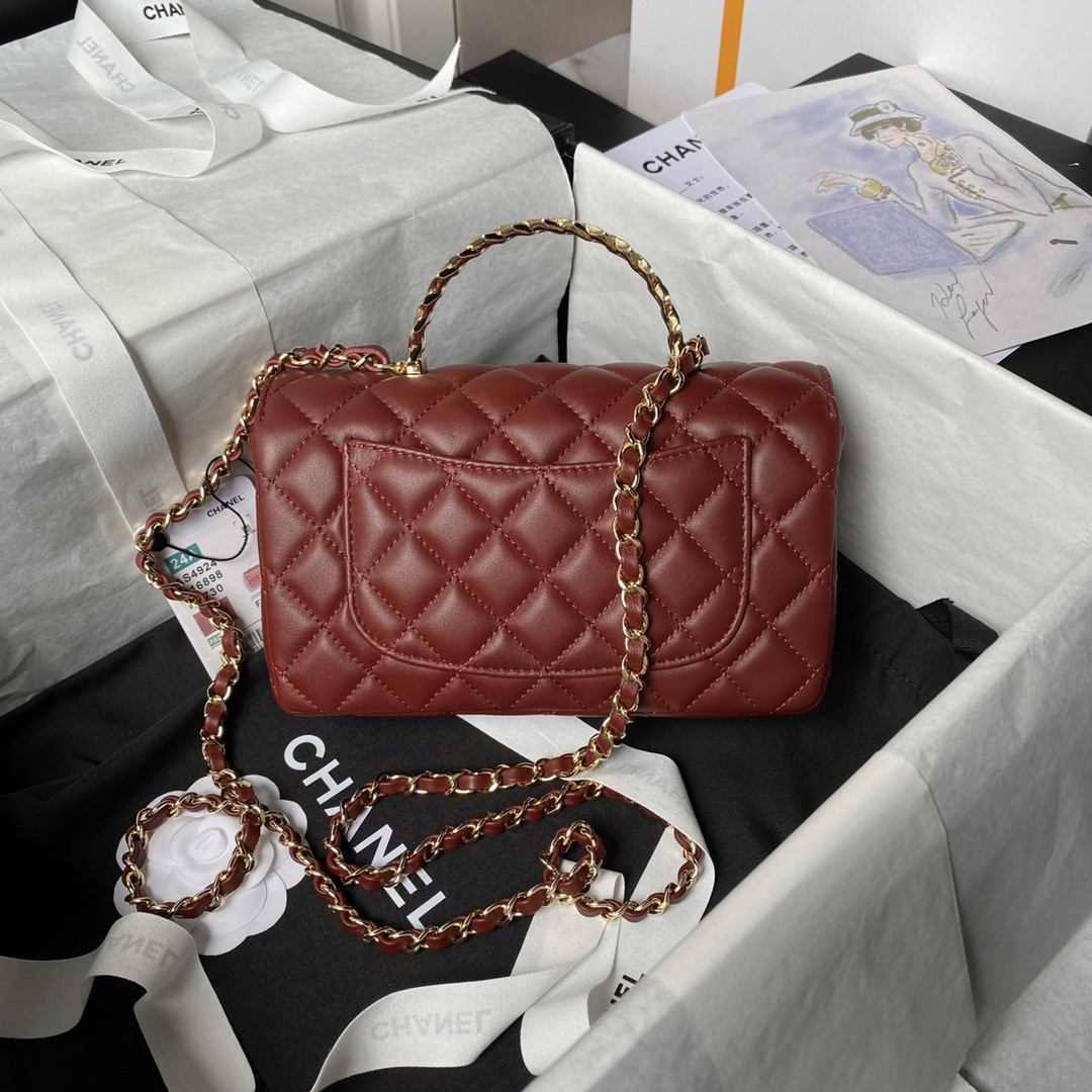 Ch*el 24a mini classic handbag 12 × 20 × 6 cm