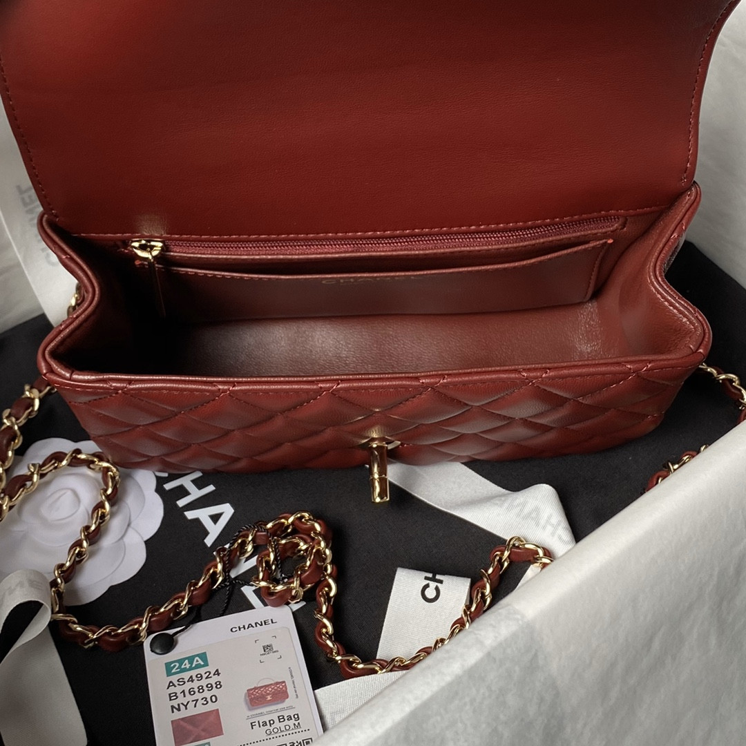 Ch*el 24a mini classic handbag 12 × 20 × 6 cm