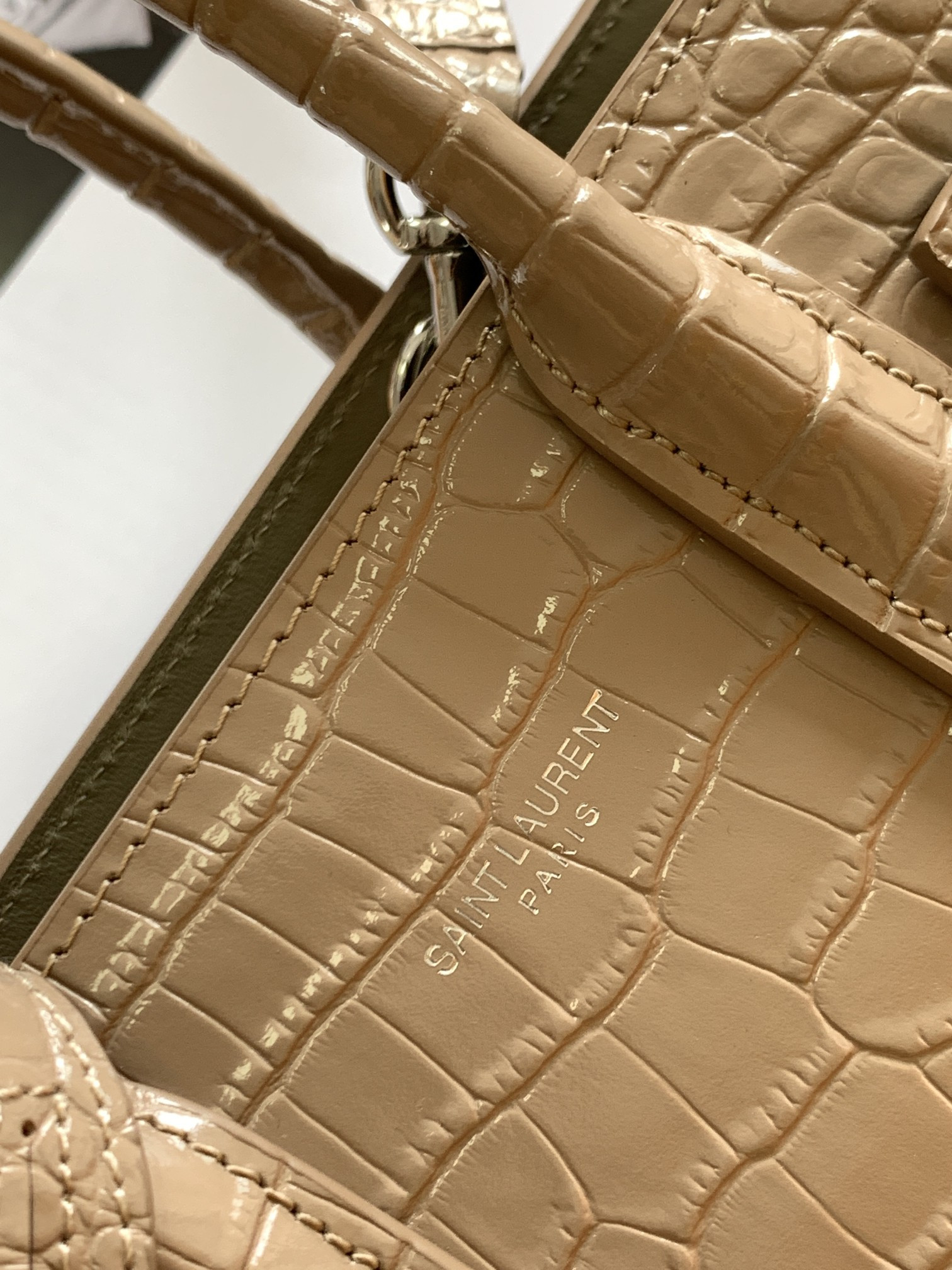 Y*L sac de jour in crocodile embossed leather - nano 22x18x10.5cm